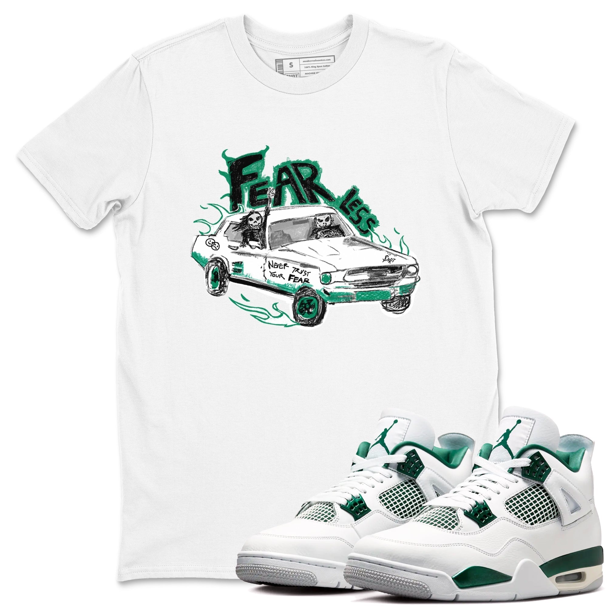 Fearless Car snkmatch Tees - Air Jordan 4 Oxidized Green