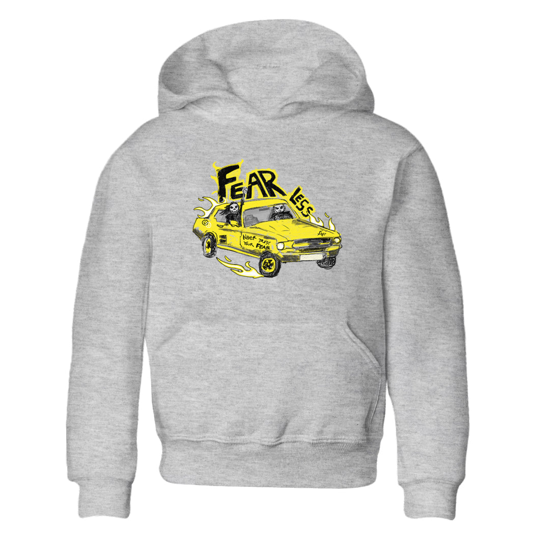Fearless Car snkmatch Tees Kids - Air Jordan 4 Vivid Sulfur