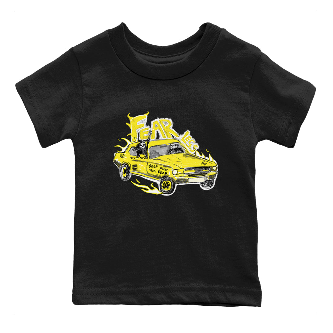 Fearless Car snkmatch Tees Kids - Air Jordan 4 Vivid Sulfur