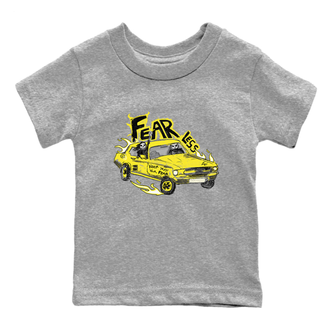Fearless Car snkmatch Tees Kids - Air Jordan 4 Vivid Sulfur