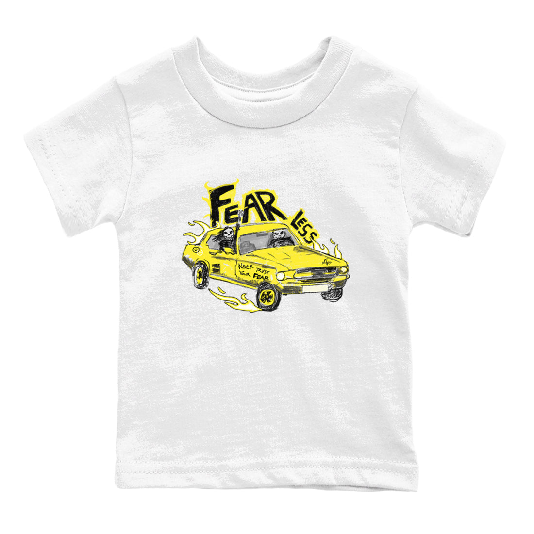 Fearless Car snkmatch Tees Kids - Air Jordan 4 Vivid Sulfur
