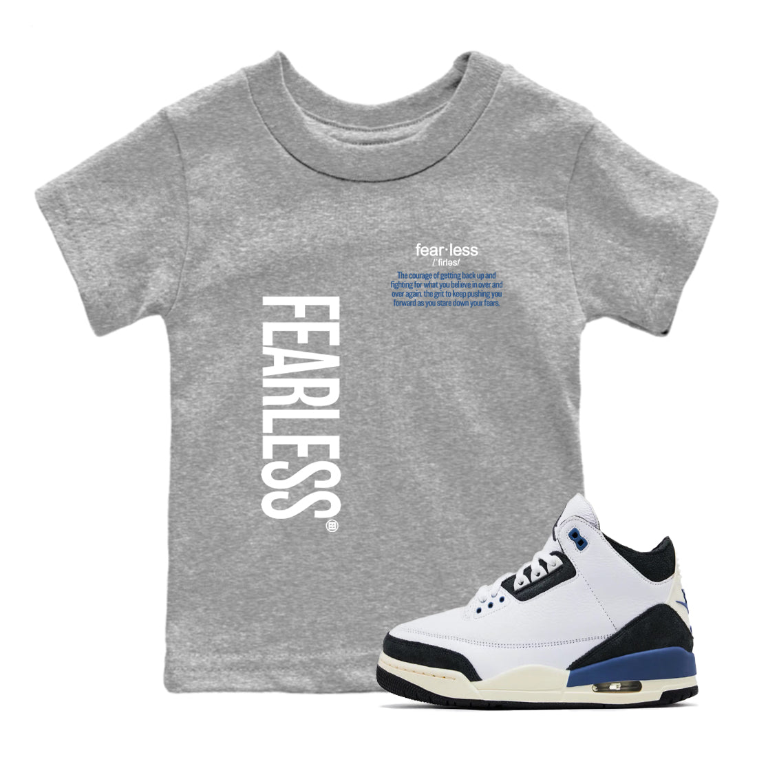 Fearless Definition snkmatch Tees Kids - Air Jordan 3 A Ma Maniere x Diffused Blue