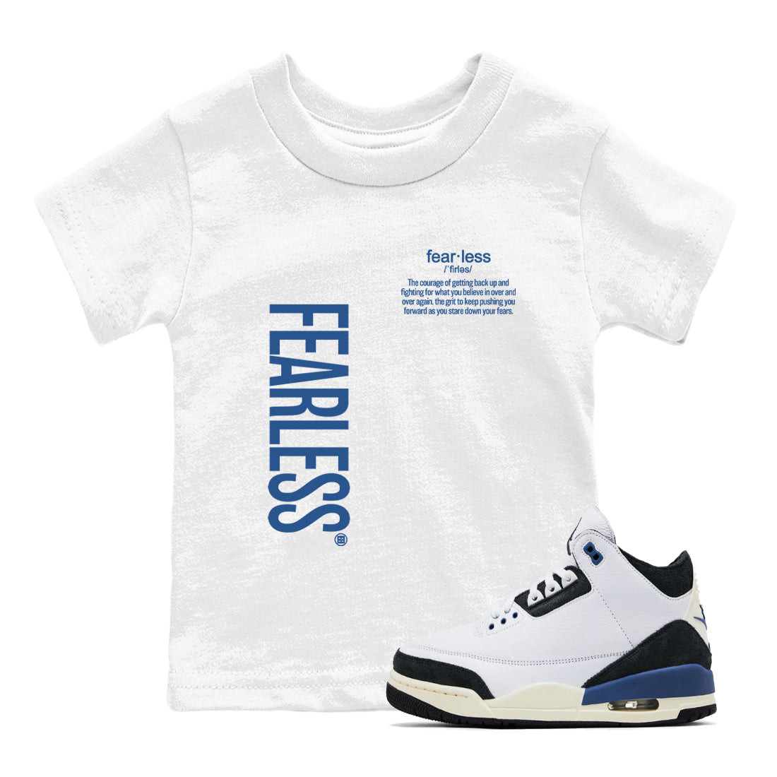 Fearless Definition snkmatch Tees Kids - Air Jordan 3 A Ma Maniere x Diffused Blue