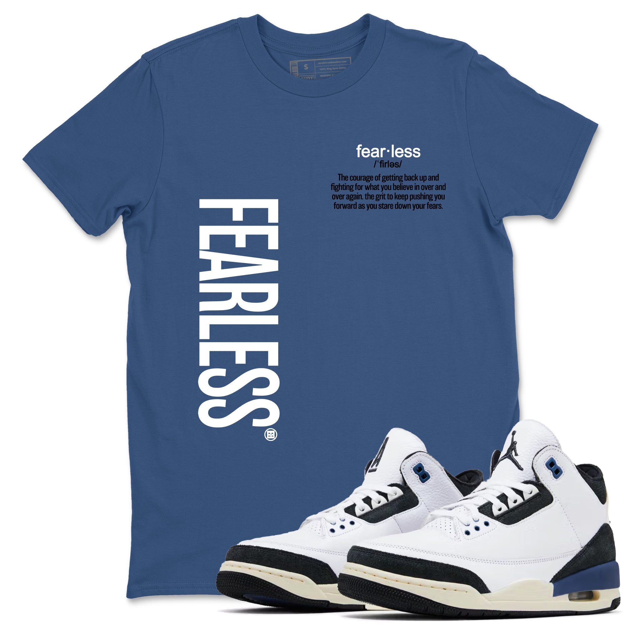 Fearless Definition snkmatch Tees - Air Jordan 3 A Ma Maniere x Diffused Blue