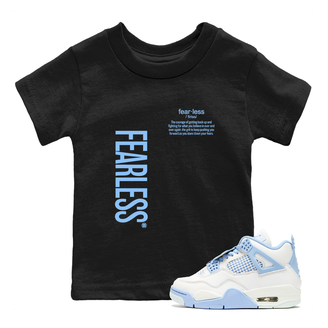 Fearless Definition snkmatch Tees Kids - Air Jordan 4 Forget Me Not