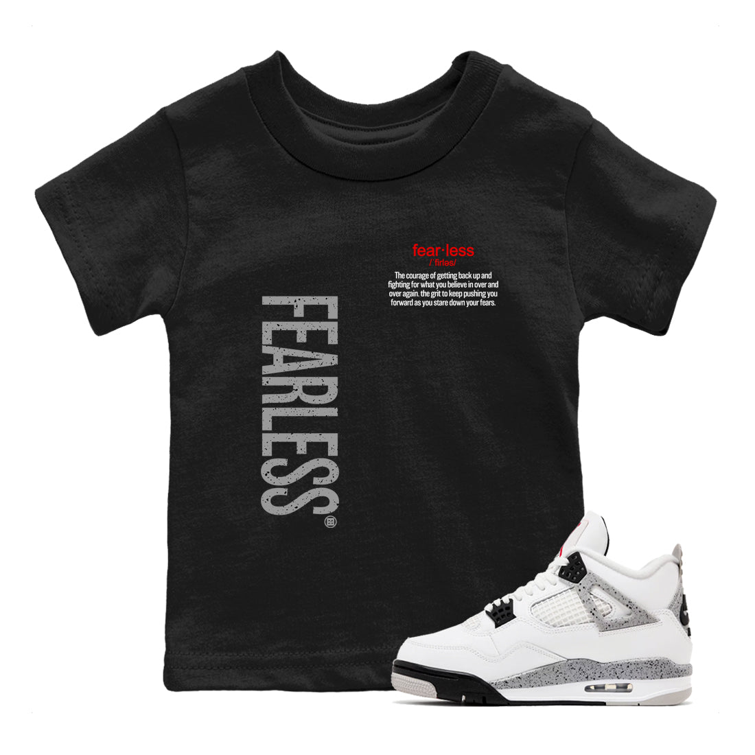 Fearless Definition snkmatch Tees Kids - Air Jordan 4 White Cement