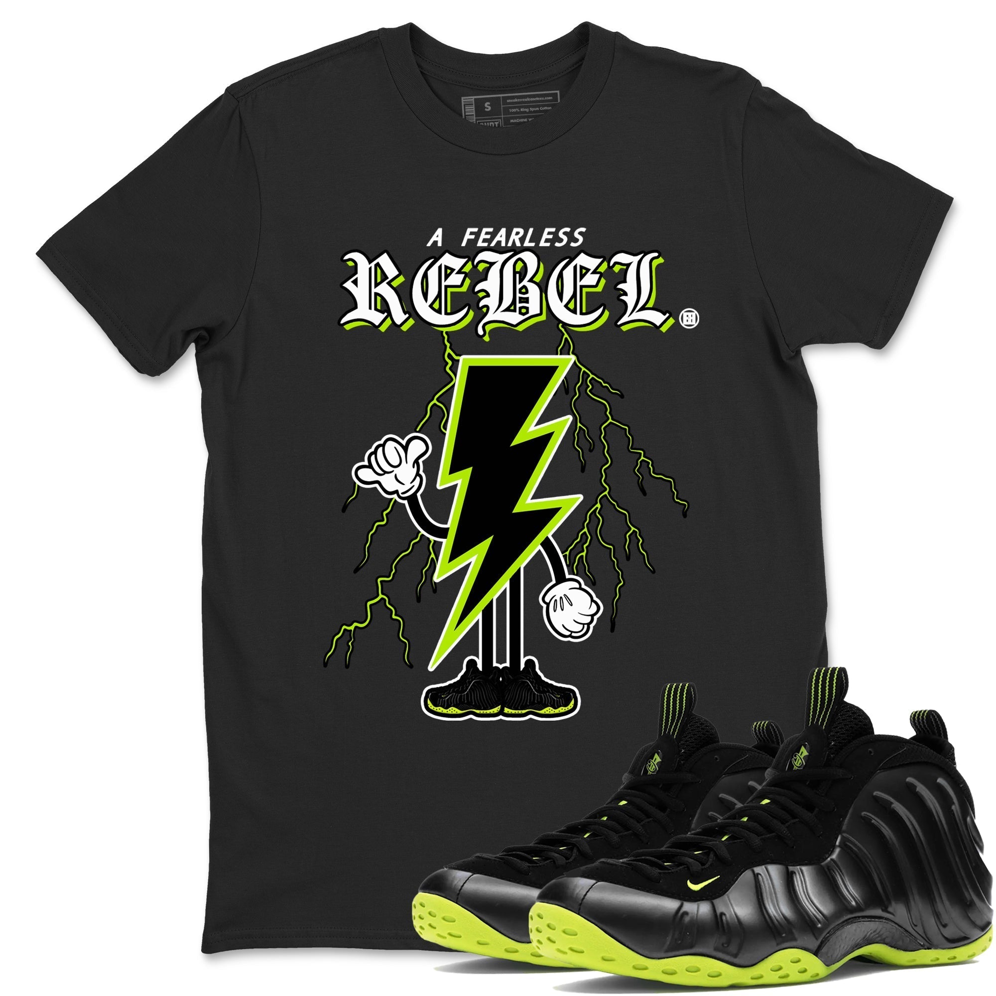 Fearless Rebel snkmatch Tees - Air Foamposite One Black Volt
