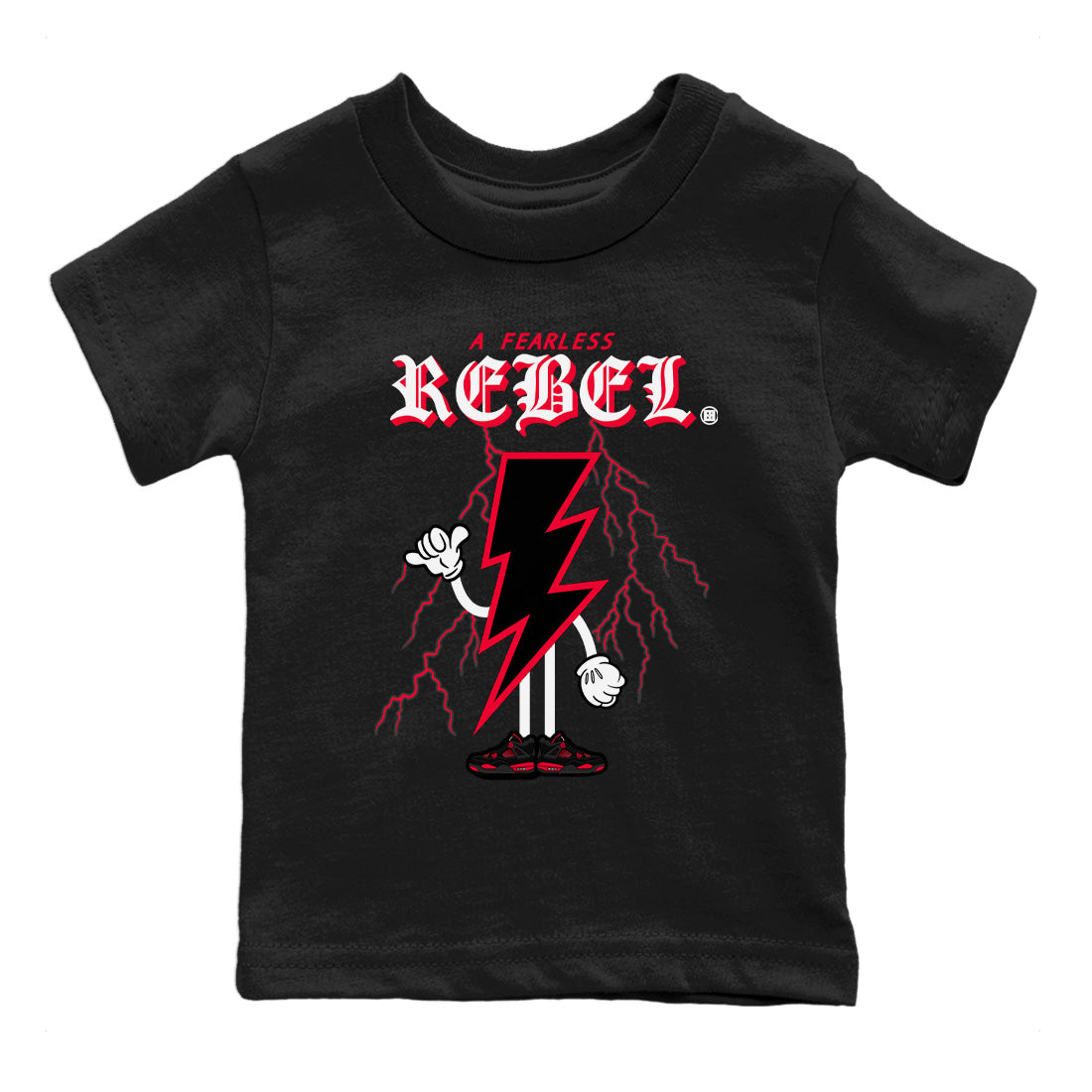 Fearless Rebel Kids Tops - Air Jordan 4 Red Thunder