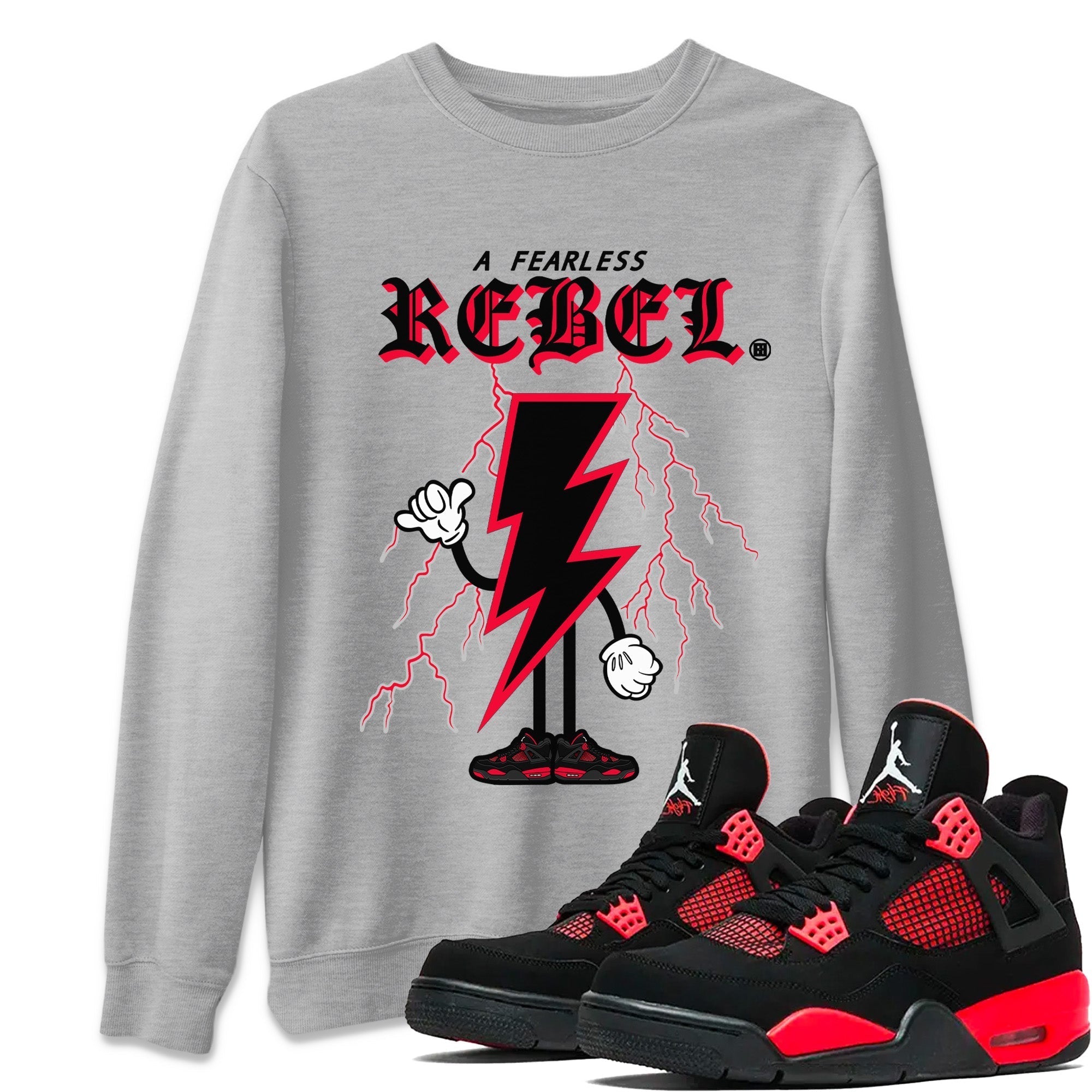 Fearless Rebel Unisex Tops - Air Jordan 4 Red Thunder