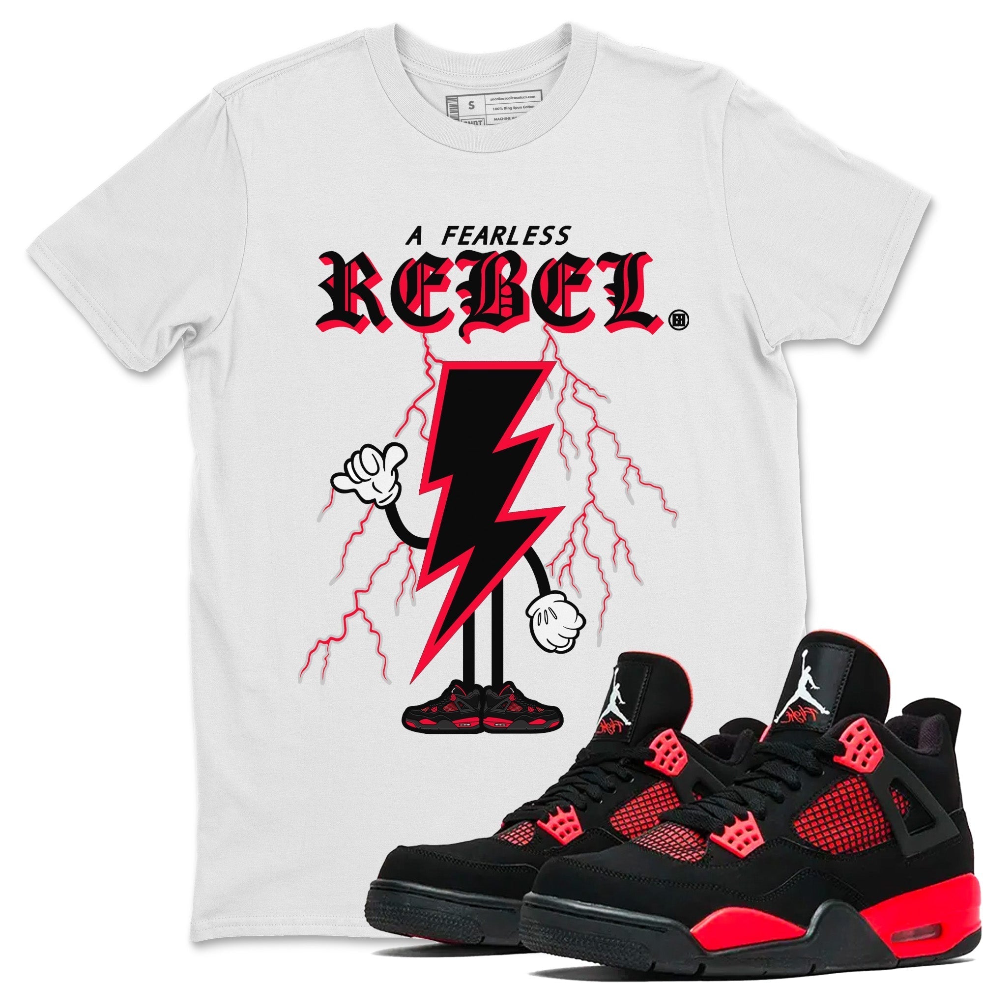 Fearless Rebel Unisex Tops - Air Jordan 4 Red Thunder
