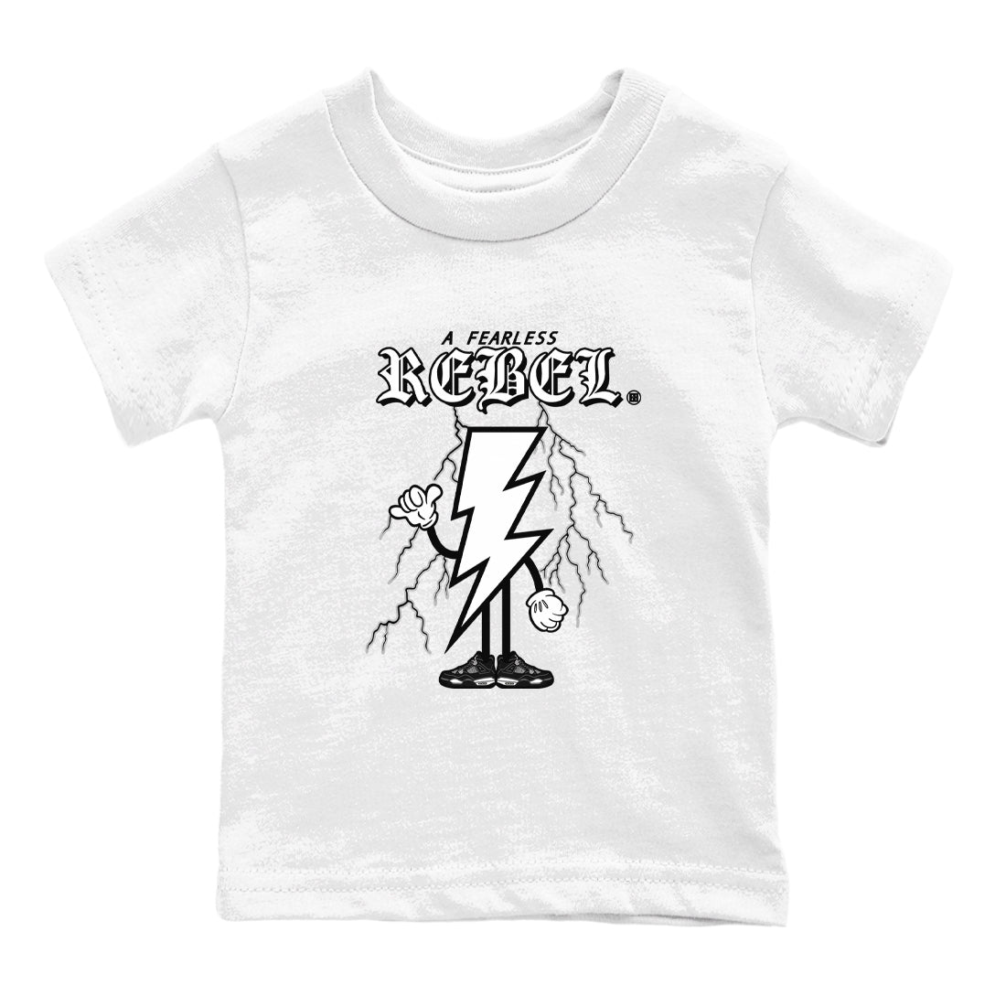 Fearless Rebel snkmatch Tees Kids - Air Jordan 4 White Thunder