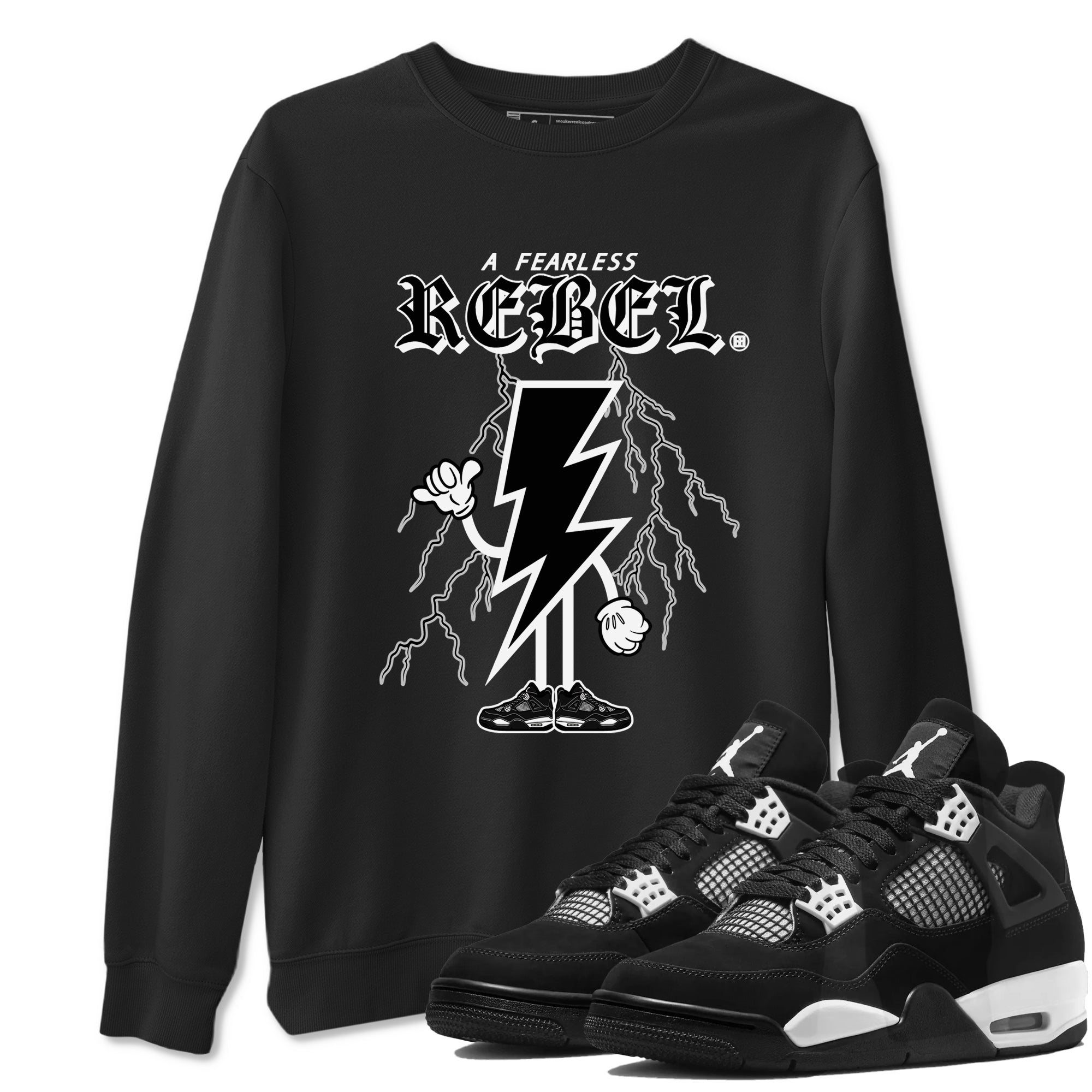 Fearless Rebel snkmatch Tees - Air Jordan 4 White Thunder