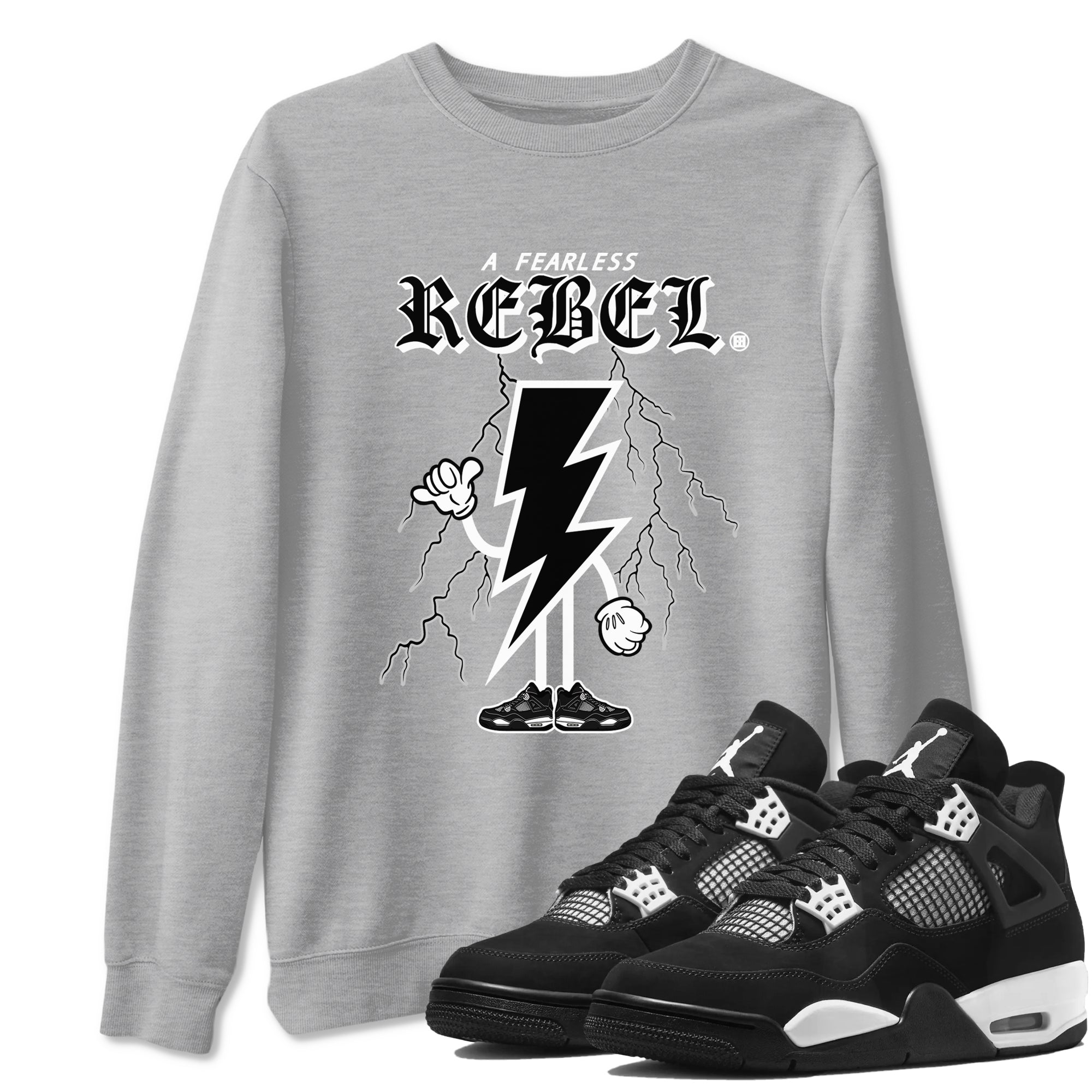 Fearless Rebel snkmatch Tees - Air Jordan 4 White Thunder