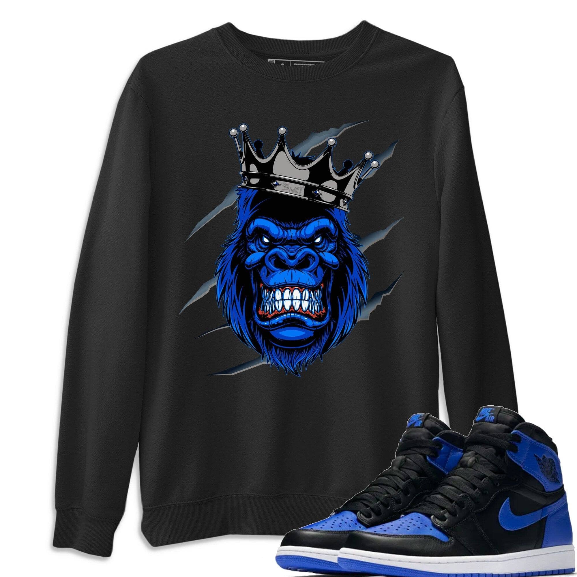 Ferocious Gorilla Unisex Tops - Air Jordan 1 Royal Black