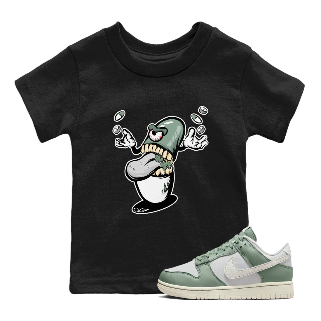 Pill Monster Kids Tops - Dunk Mica Green