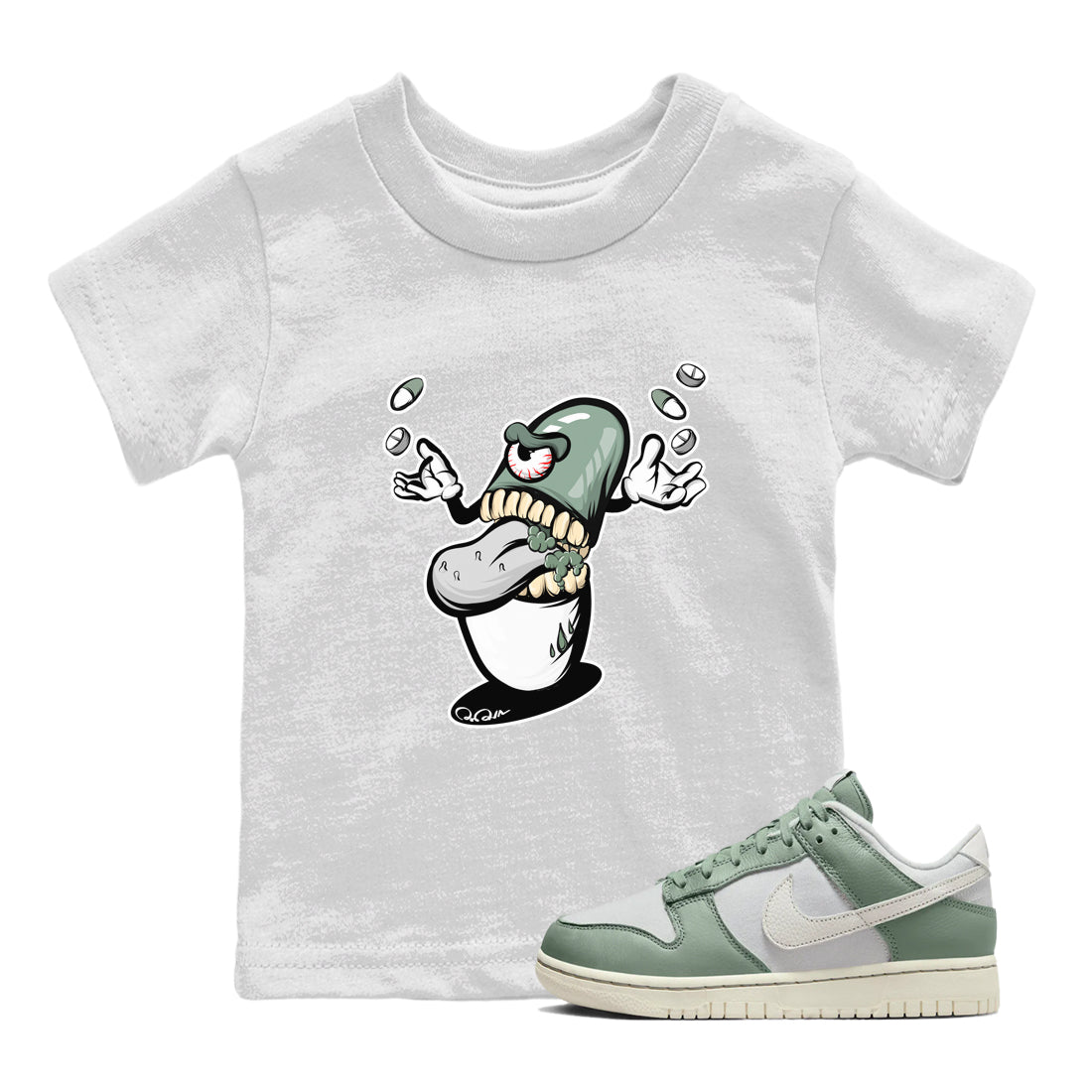 Pill Monster Kids Tops - Dunk Mica Green