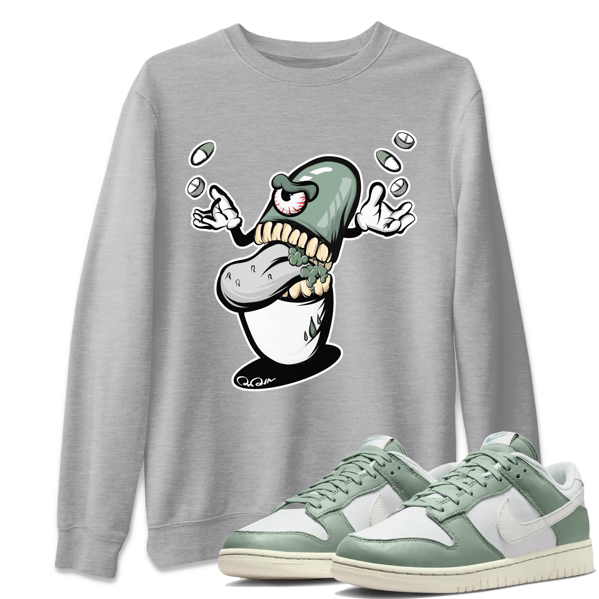 Pill Monster Unisex Tops - Dunk Mica Green
