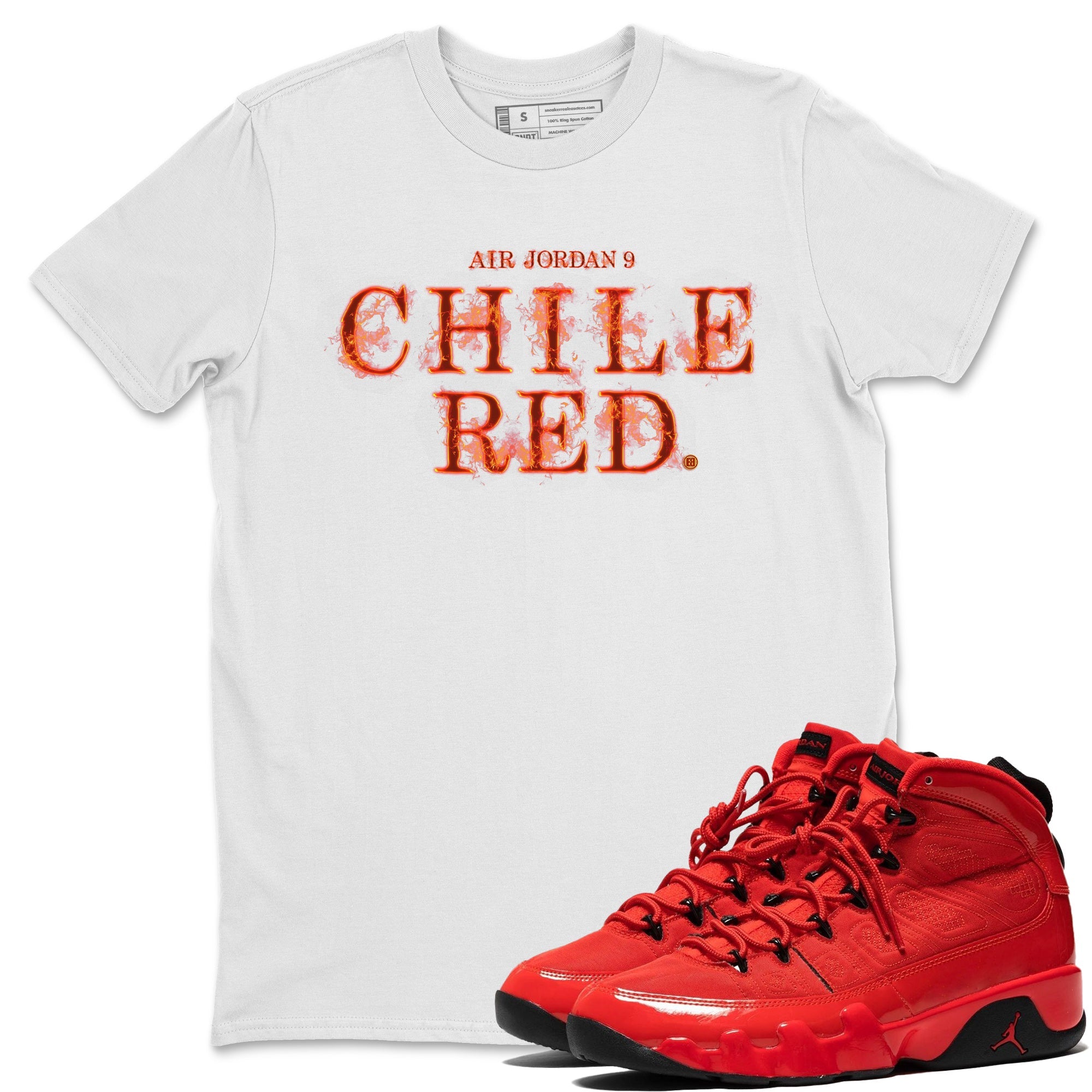 Fire Letters Unisex Tops - Air Jordan 9 Chile Red