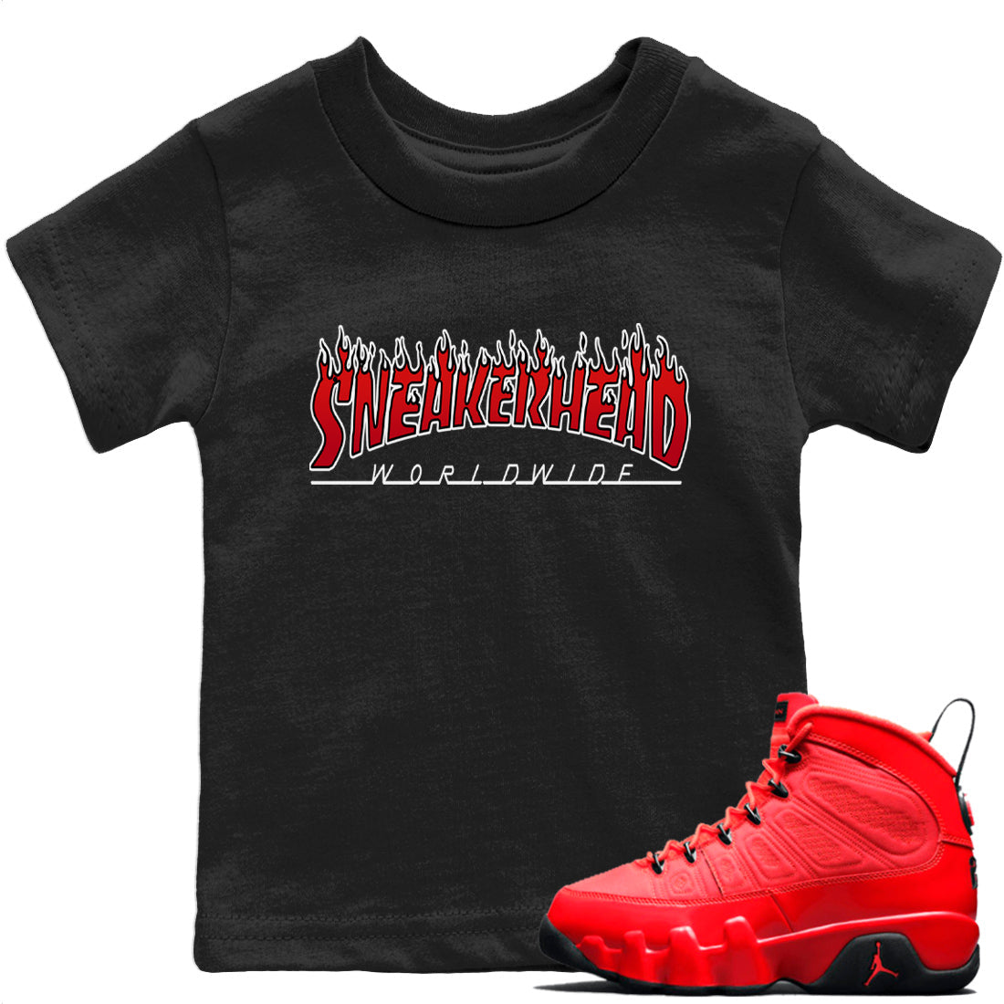 Fire snkmatch Kids Tops - Air Jordan 9 Chile Red