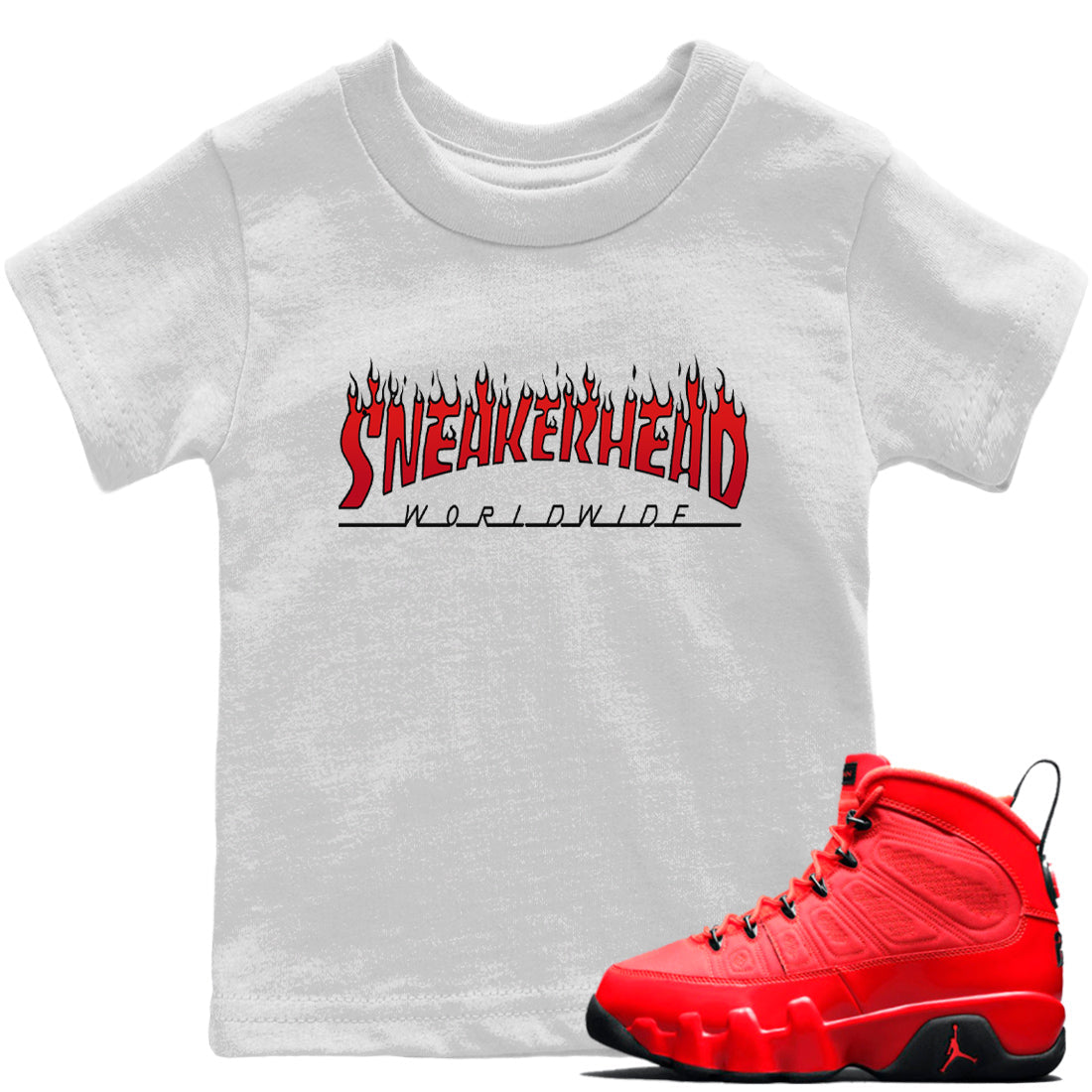 Fire snkmatch Kids Tops - Air Jordan 9 Chile Red