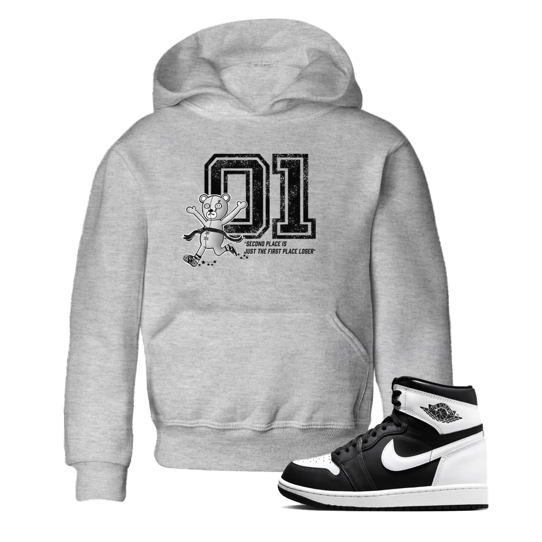 First Place Winner snkmatch Tees Kids - Air Jordan 1 Black White
