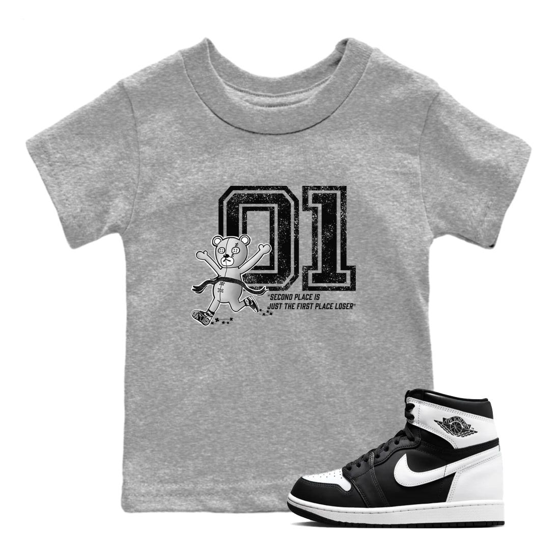 First Place Winner snkmatch Tees Kids - Air Jordan 1 Black White