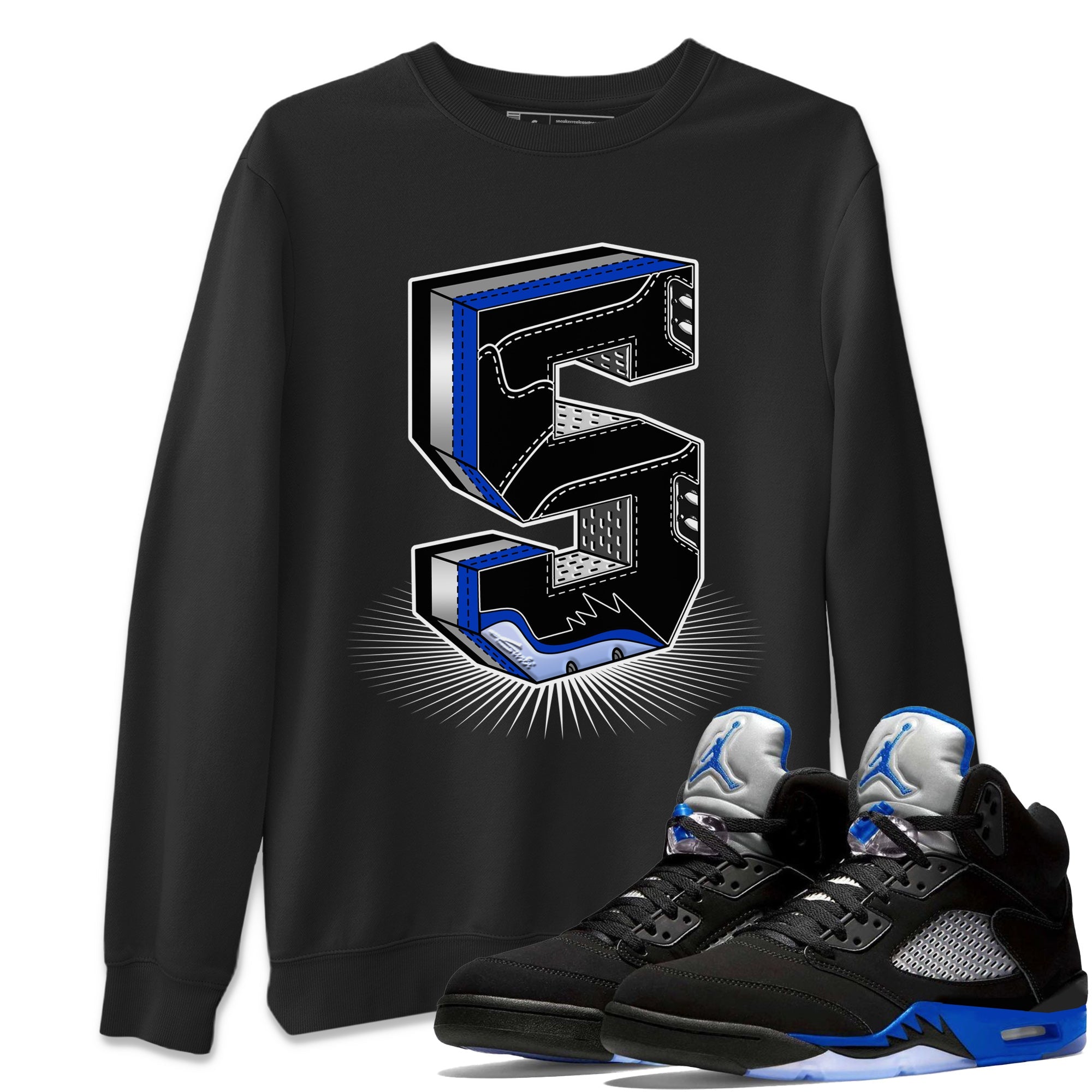 Five Statue Unisex Tops - Air Jordan 5 Racer Blue