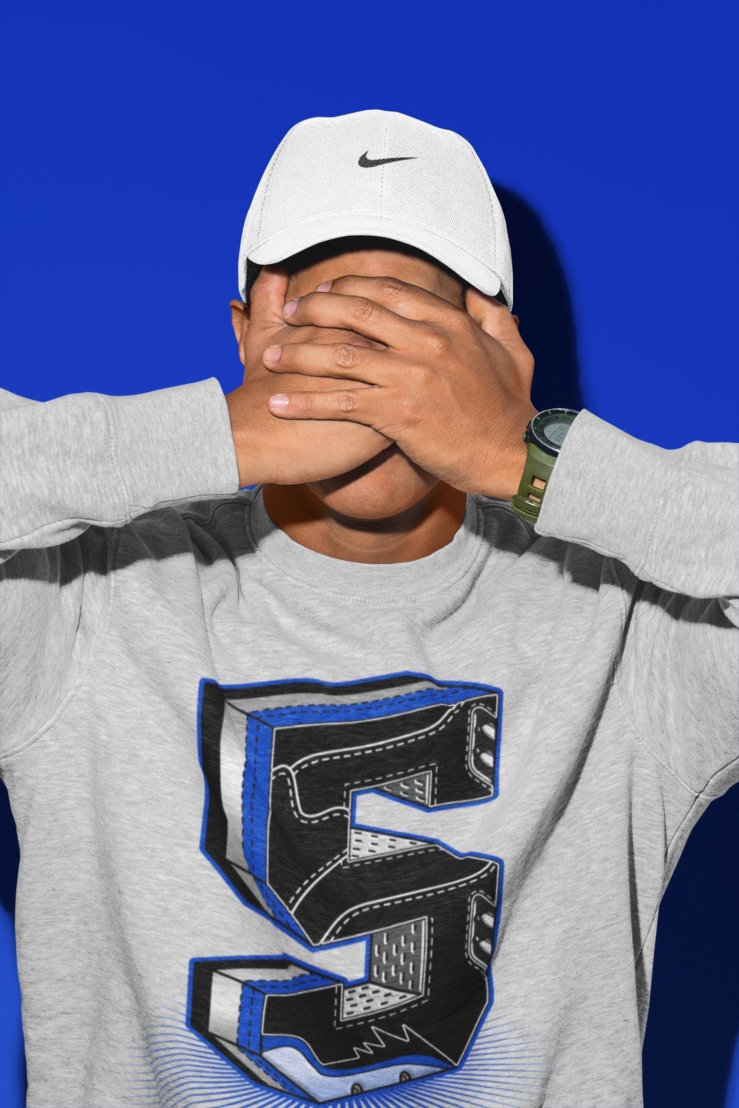 Five Statue Unisex Tops - Air Jordan 5 Racer Blue