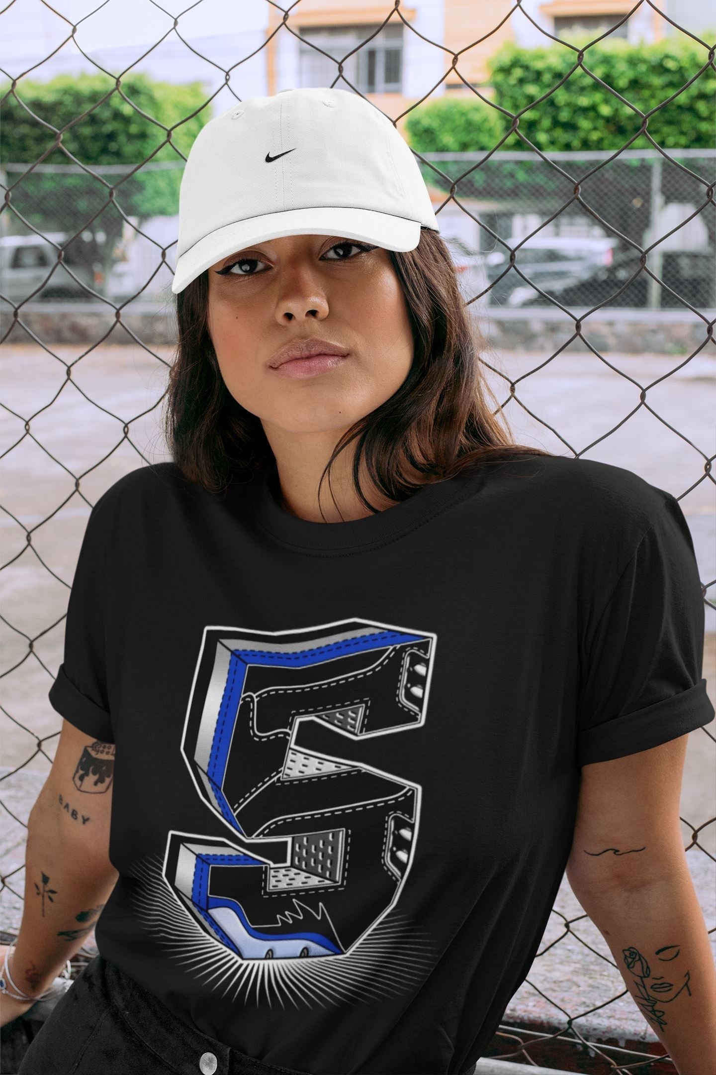 Five Statue Unisex Tops - Air Jordan 5 Racer Blue