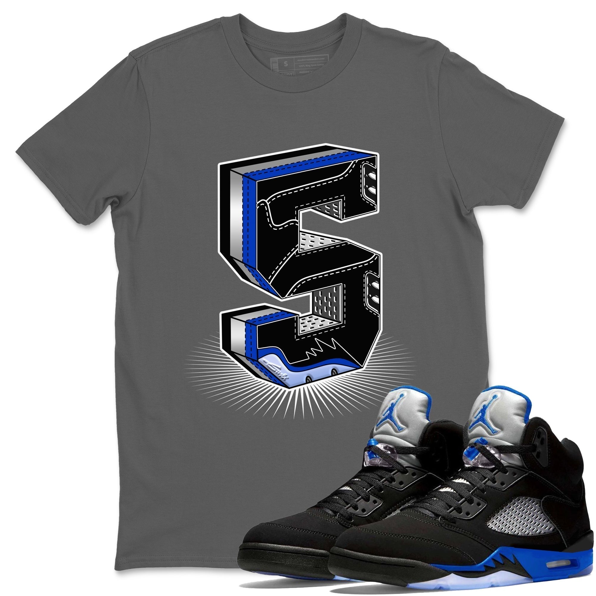 Five Statue Unisex Tops - Air Jordan 5 Racer Blue