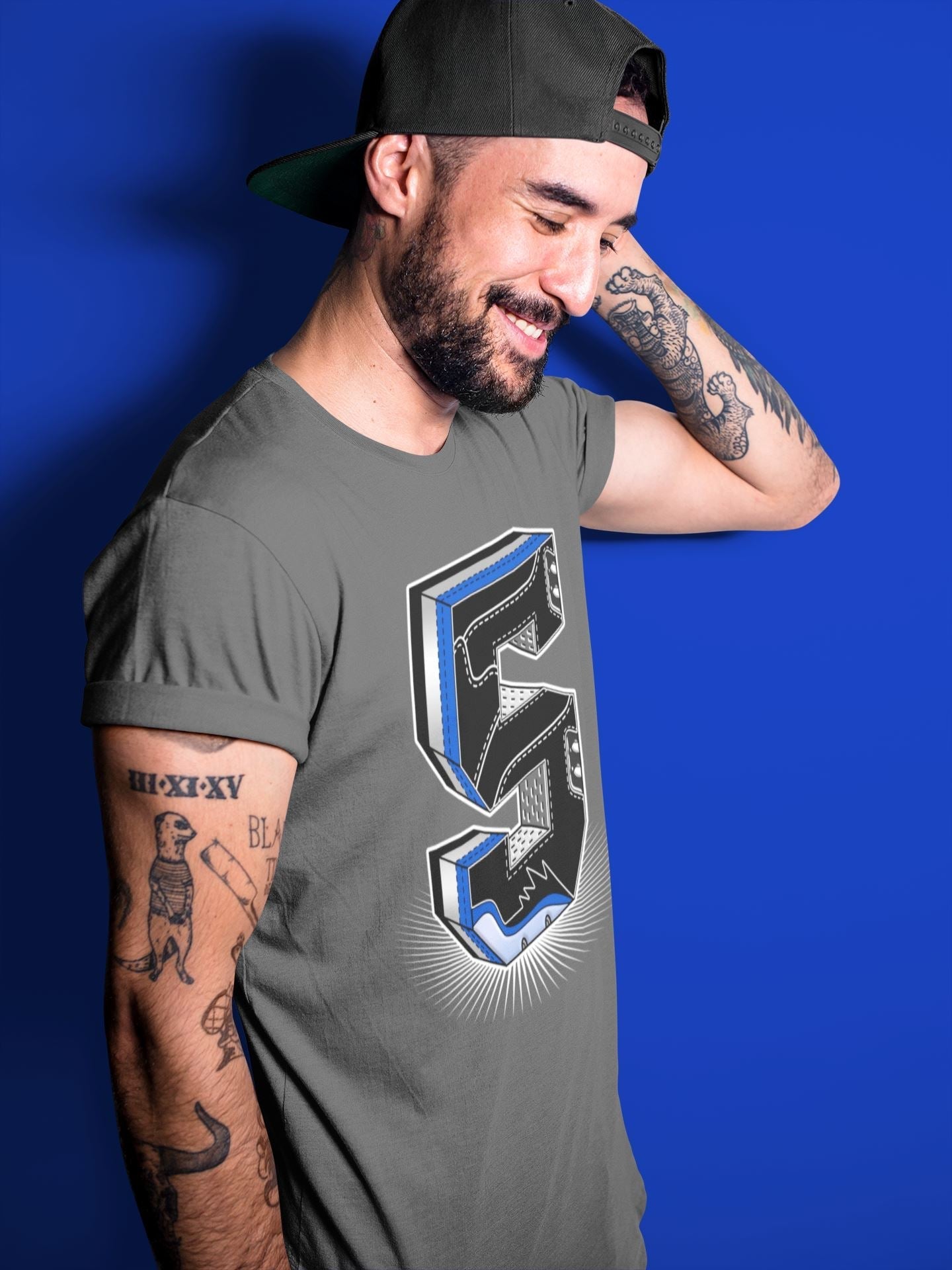 Five Statue Unisex Tops - Air Jordan 5 Racer Blue