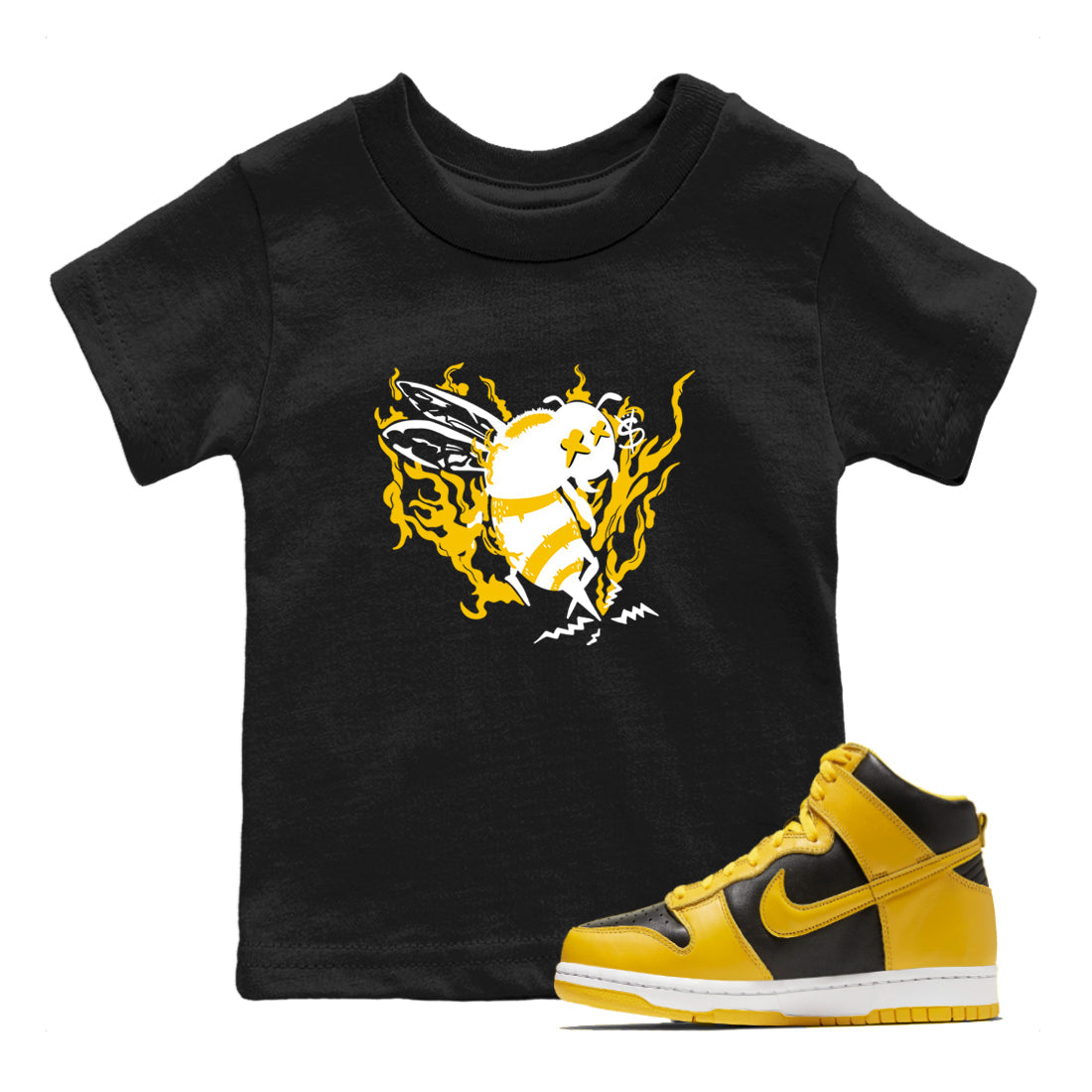 Flame Bee snkmatch Tees Kids - Dunk High Pollen