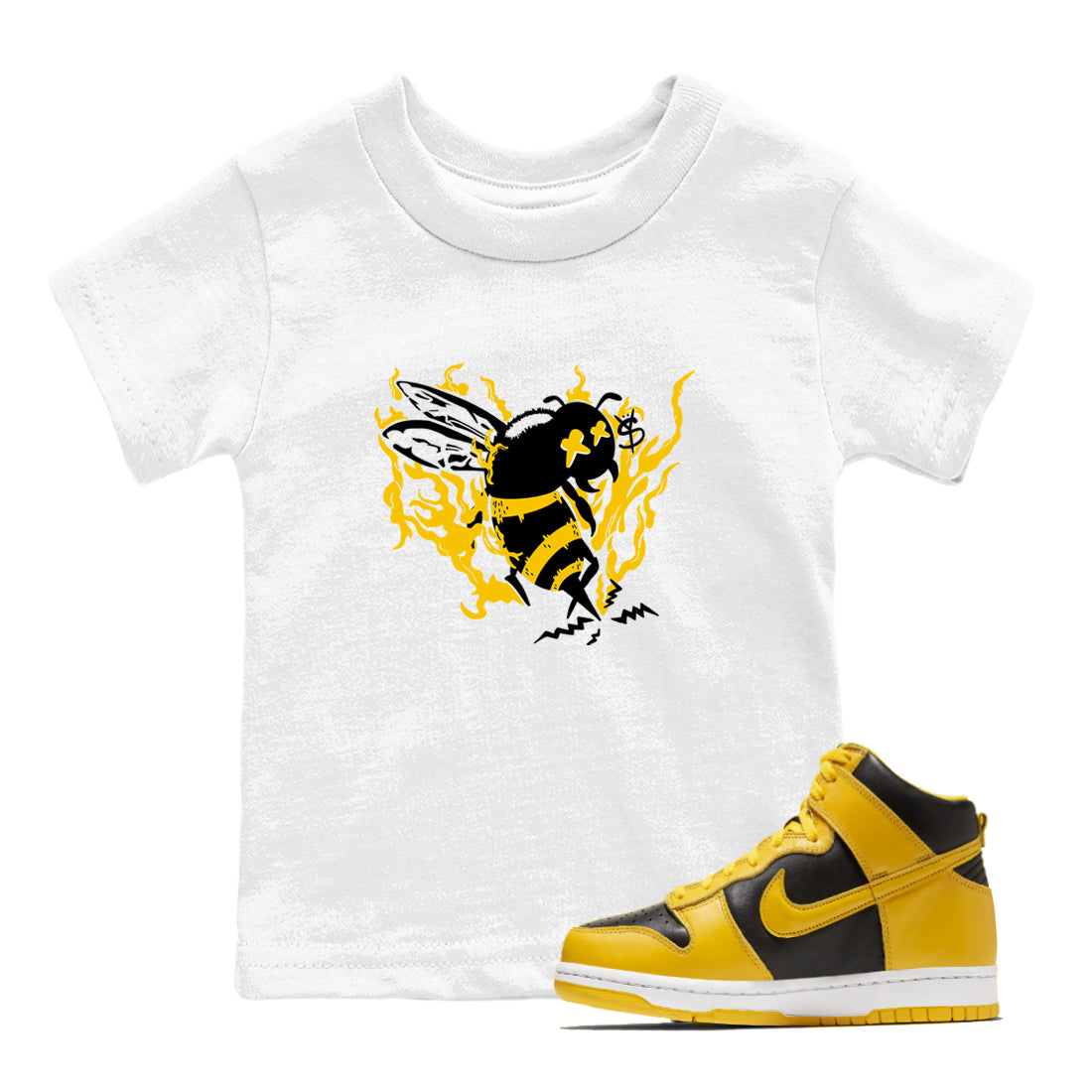 Flame Bee snkmatch Tees Kids - Dunk High Pollen