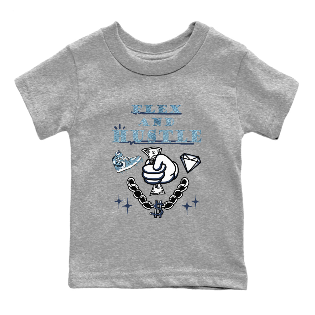 Flex And Hustle snkmatch Tees Kids - Air Jordan 1 Denim 2024