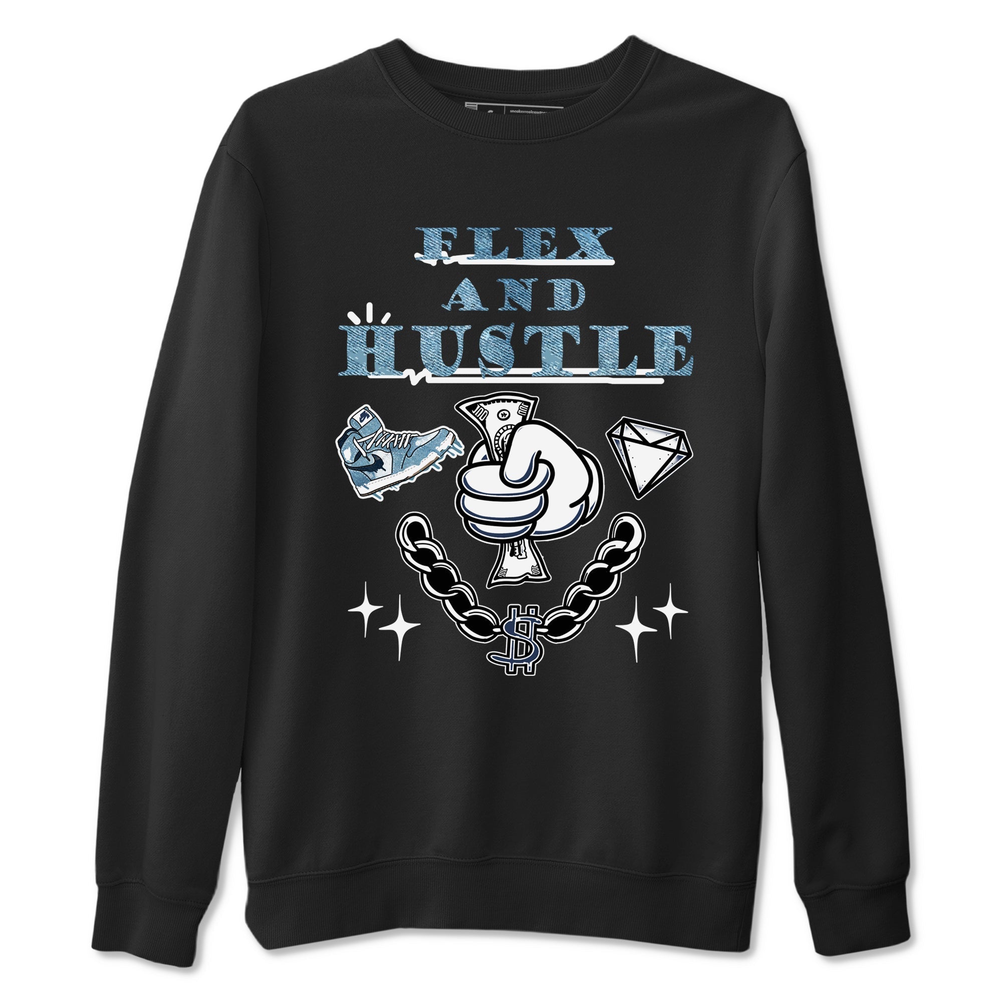 Flex And Hustle snkmatch Tees - Air Jordan 1 Denim 2024