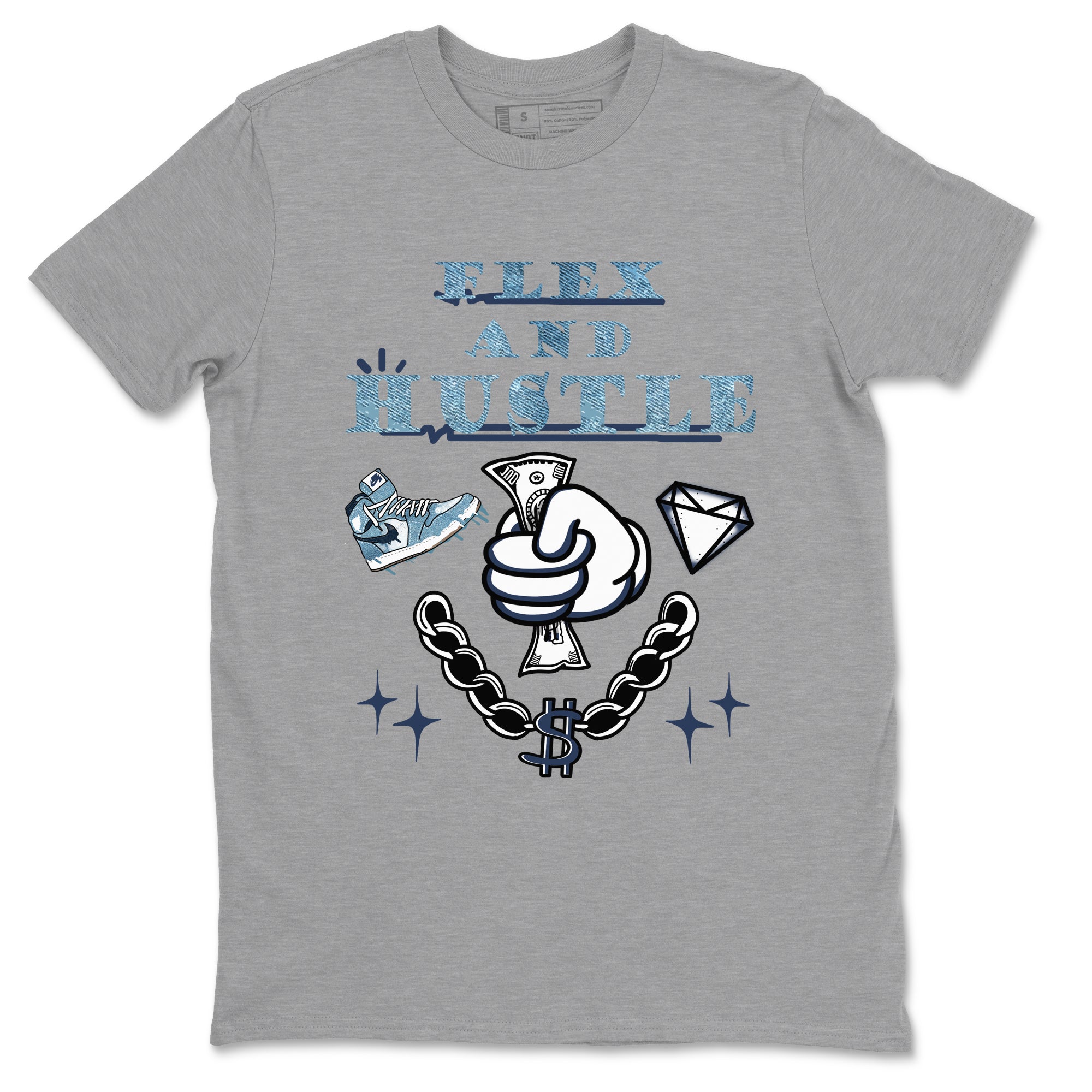 Flex And Hustle snkmatch Tees - Air Jordan 1 Denim 2024