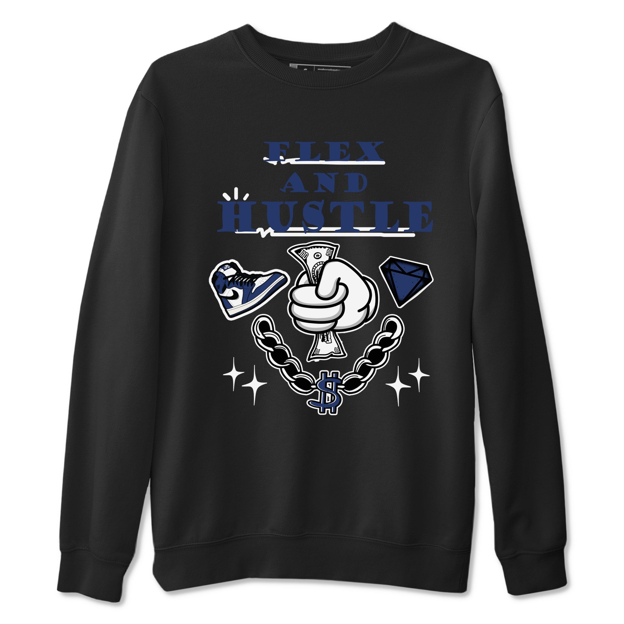 Flex And Hustle snkmatch Tees - Air Jordan 1 Midnight Navy