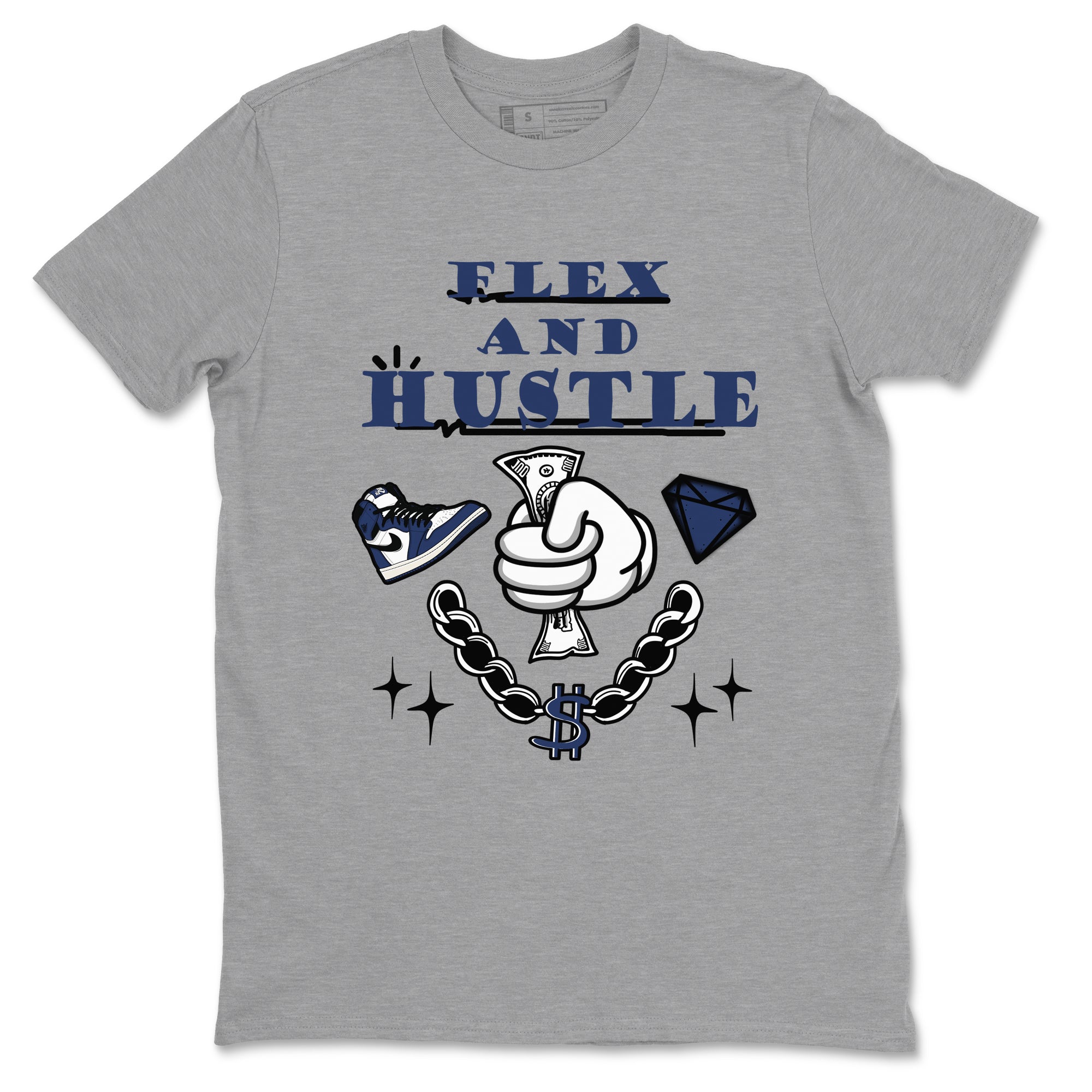 Flex And Hustle snkmatch Tees - Air Jordan 1 Midnight Navy