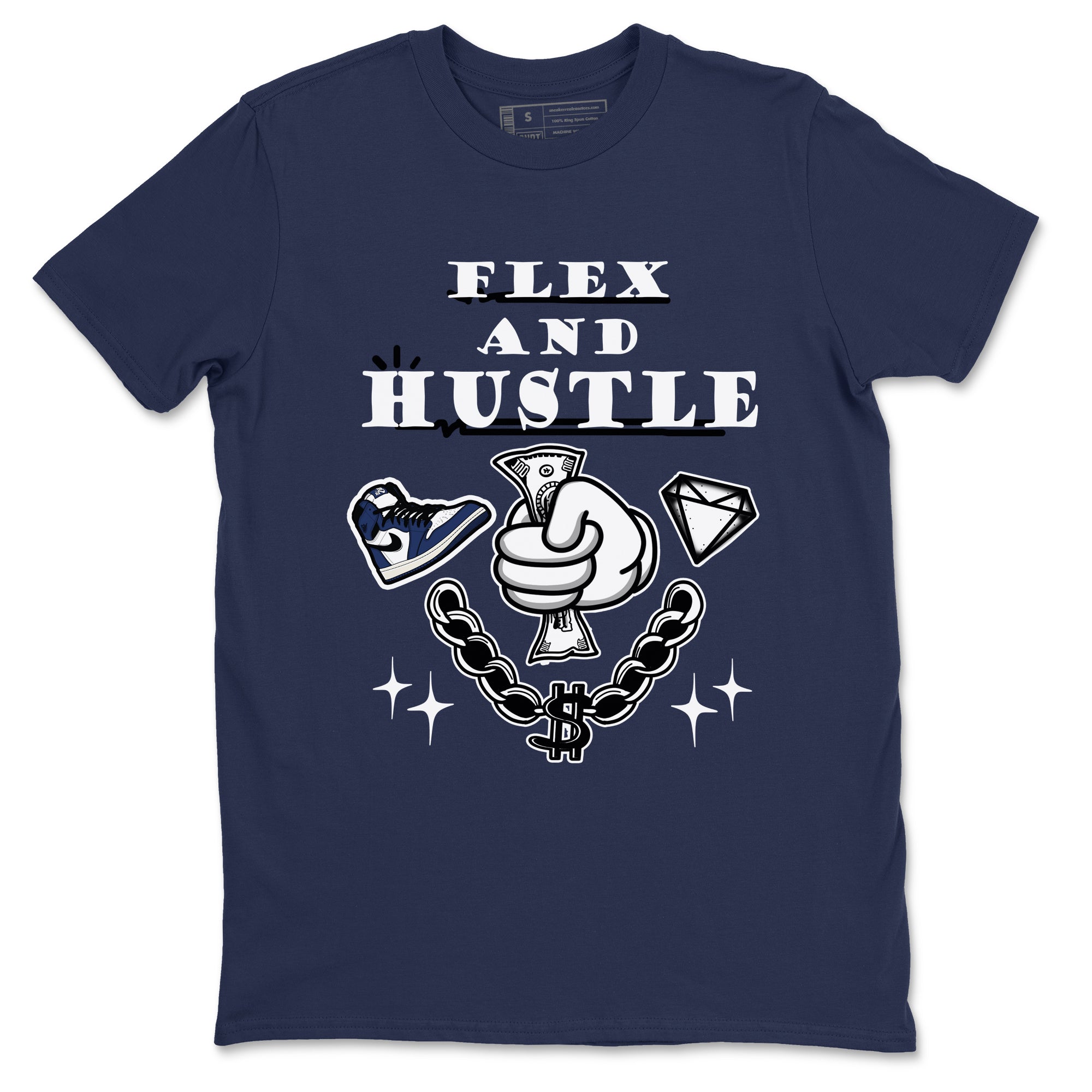 Flex And Hustle snkmatch Tees - Air Jordan 1 Midnight Navy