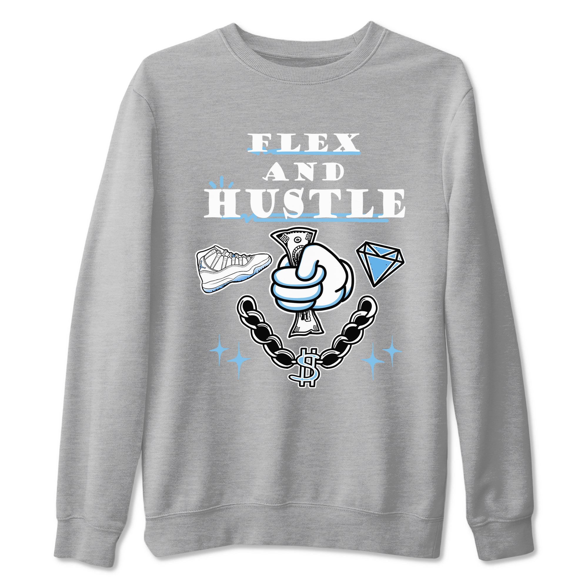 Flex And Hustle snkmatch Tees - Air Jordan 11 Legend Blue