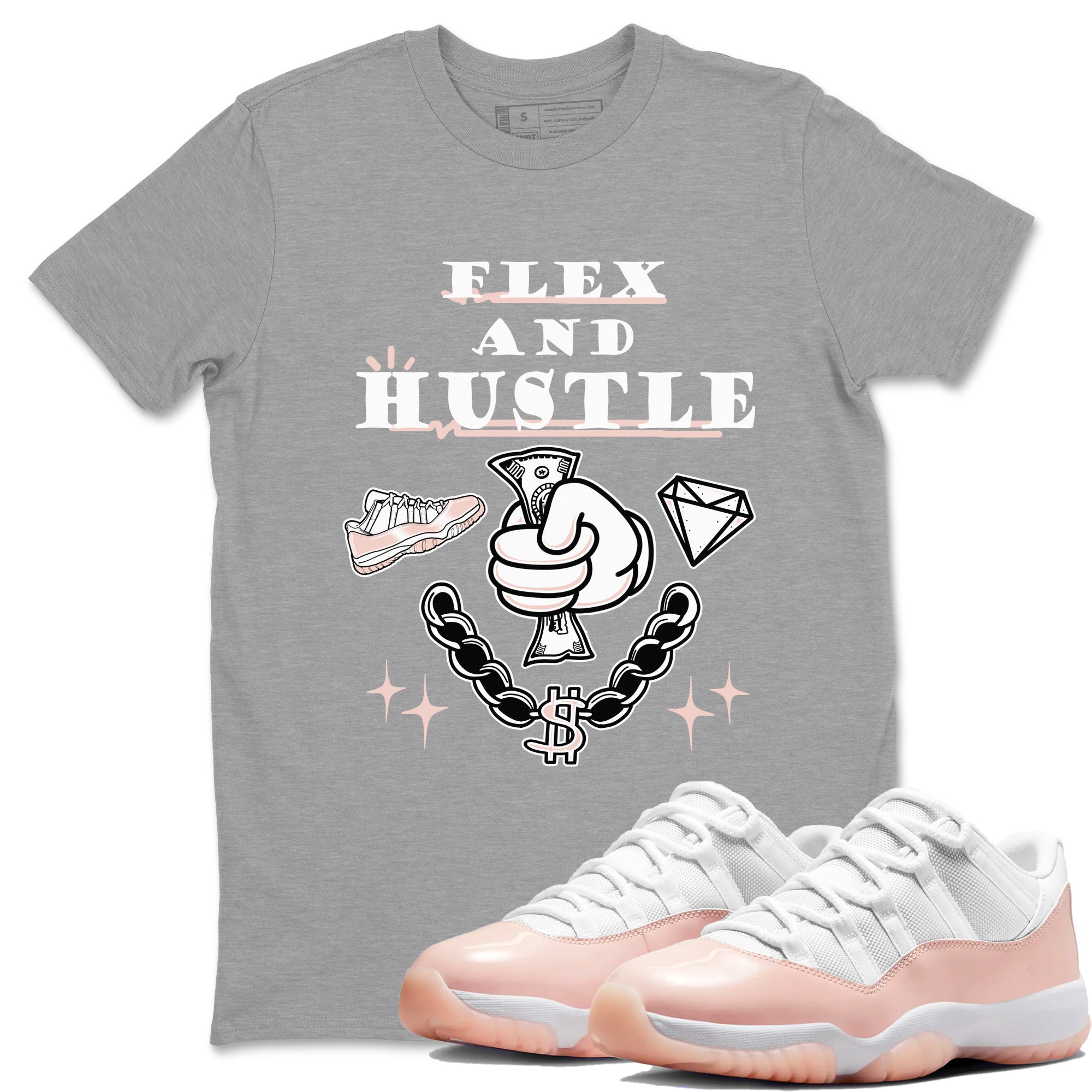 Flex And Hustle snkmatch Tees - Air Jordan 11 Legend Pink