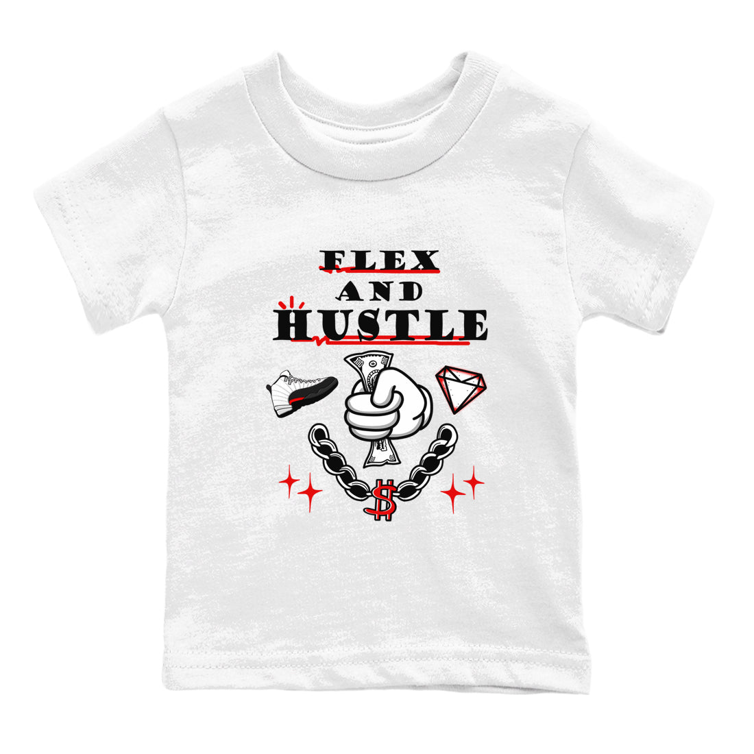 Flex And Hustle snkmatch Tees Kids - Air Jordan 12 Taxi Flip