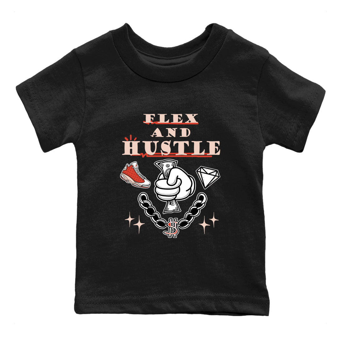 Flex And Hustle snkmatch Tees Kids - Air Jordan 13 Dune Red