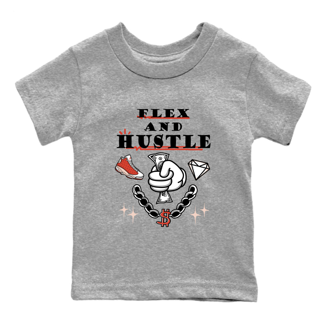 Flex And Hustle snkmatch Tees Kids - Air Jordan 13 Dune Red