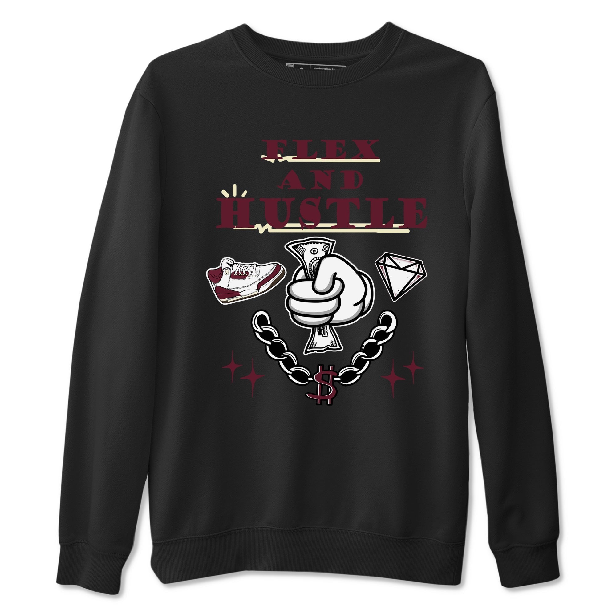 Flex And Hustle snkmatch Tees - Air Jordan 3 A Ma Maniere x Burgundy Crush