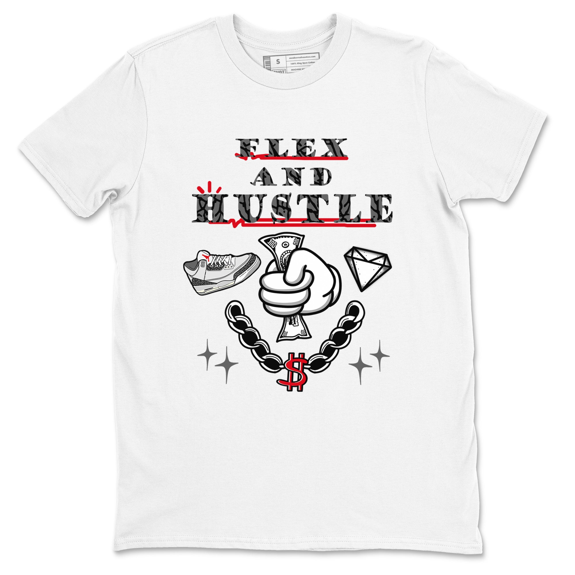 Flex And Hustle snkmatch Tees - Air Jordan 3 Cement Grey