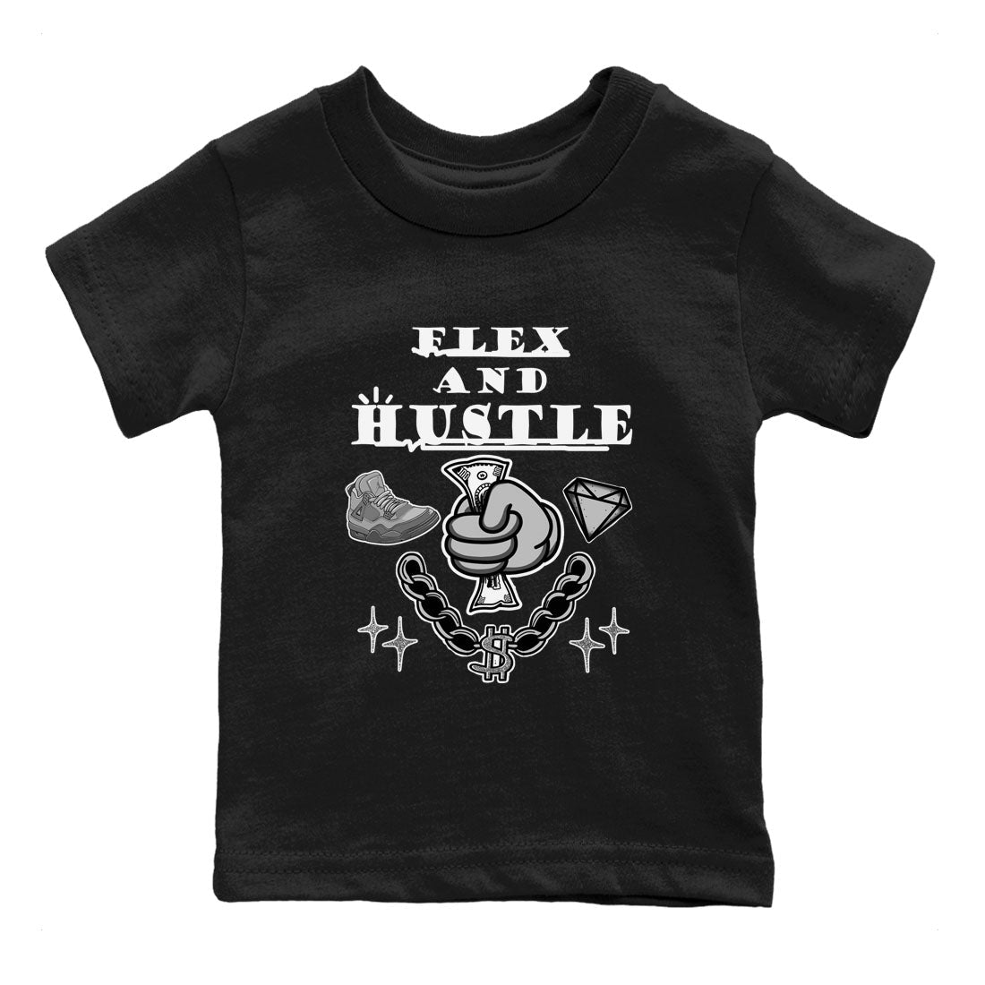 Flex And Hustle snkmatch Tees Kids - Air Jordan 4 Wet Cement