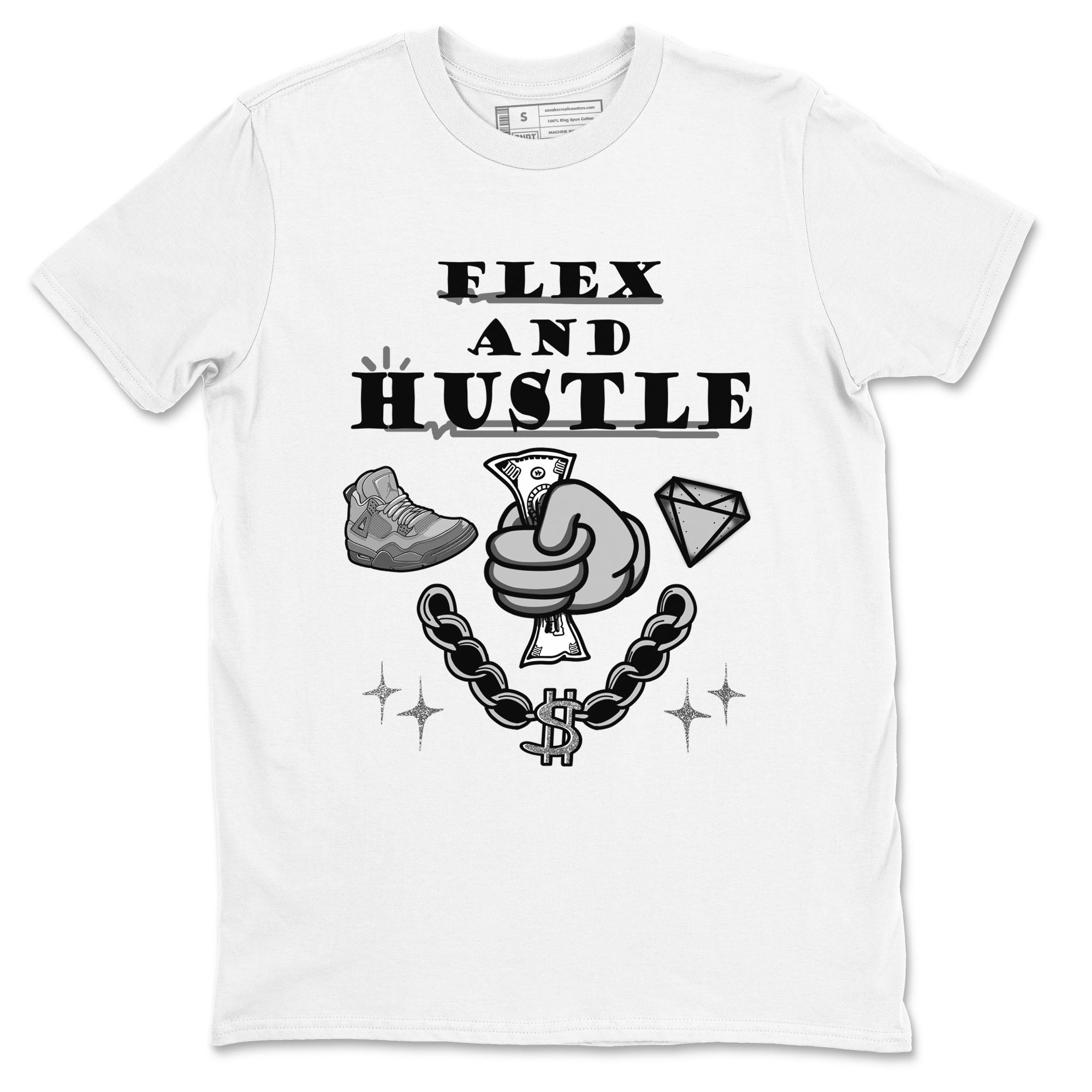Flex And Hustle snkmatch Tees - Air Jordan 4 Wet Cement