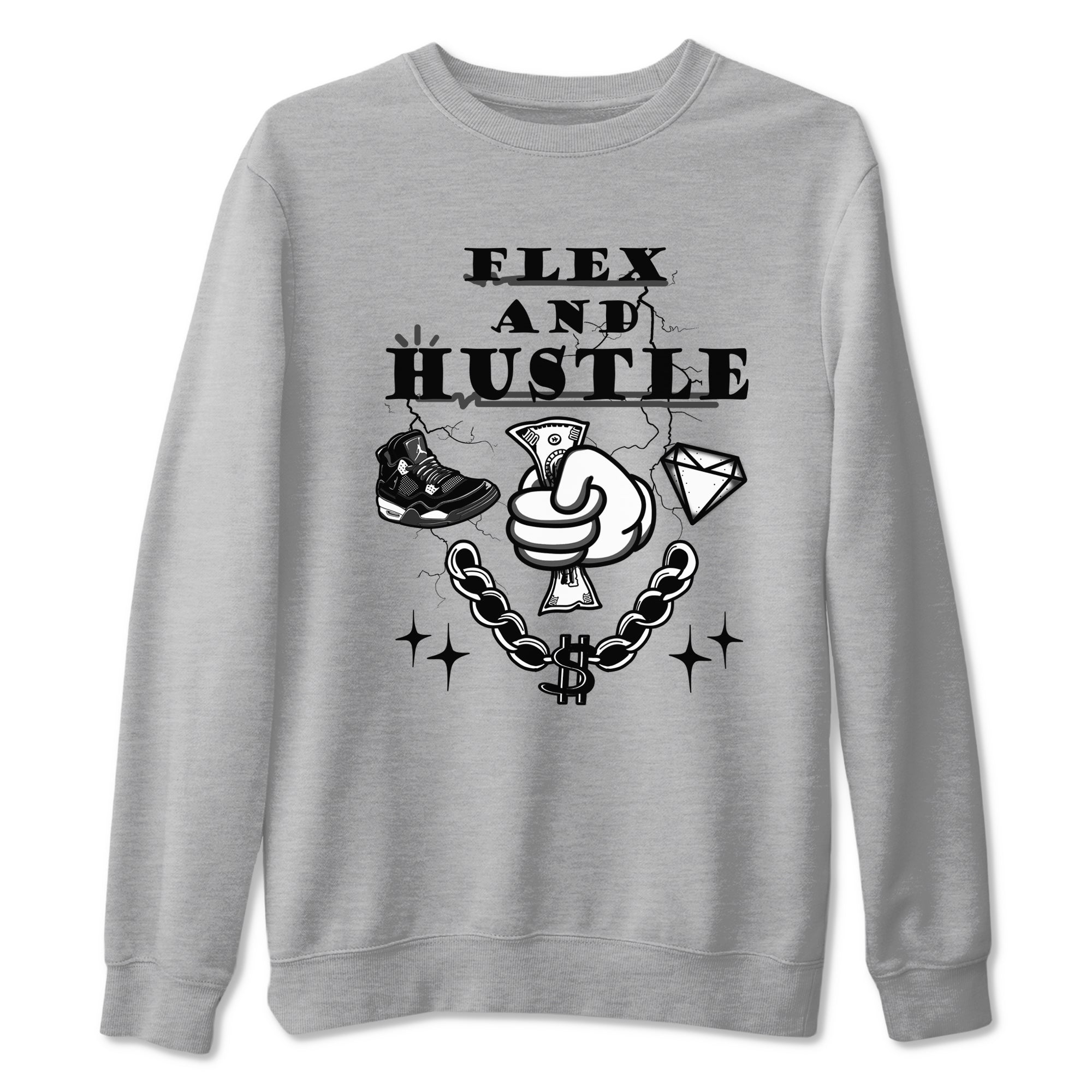 Flex And Hustle snkmatch Tees - Air Jordan 4 White Thunder