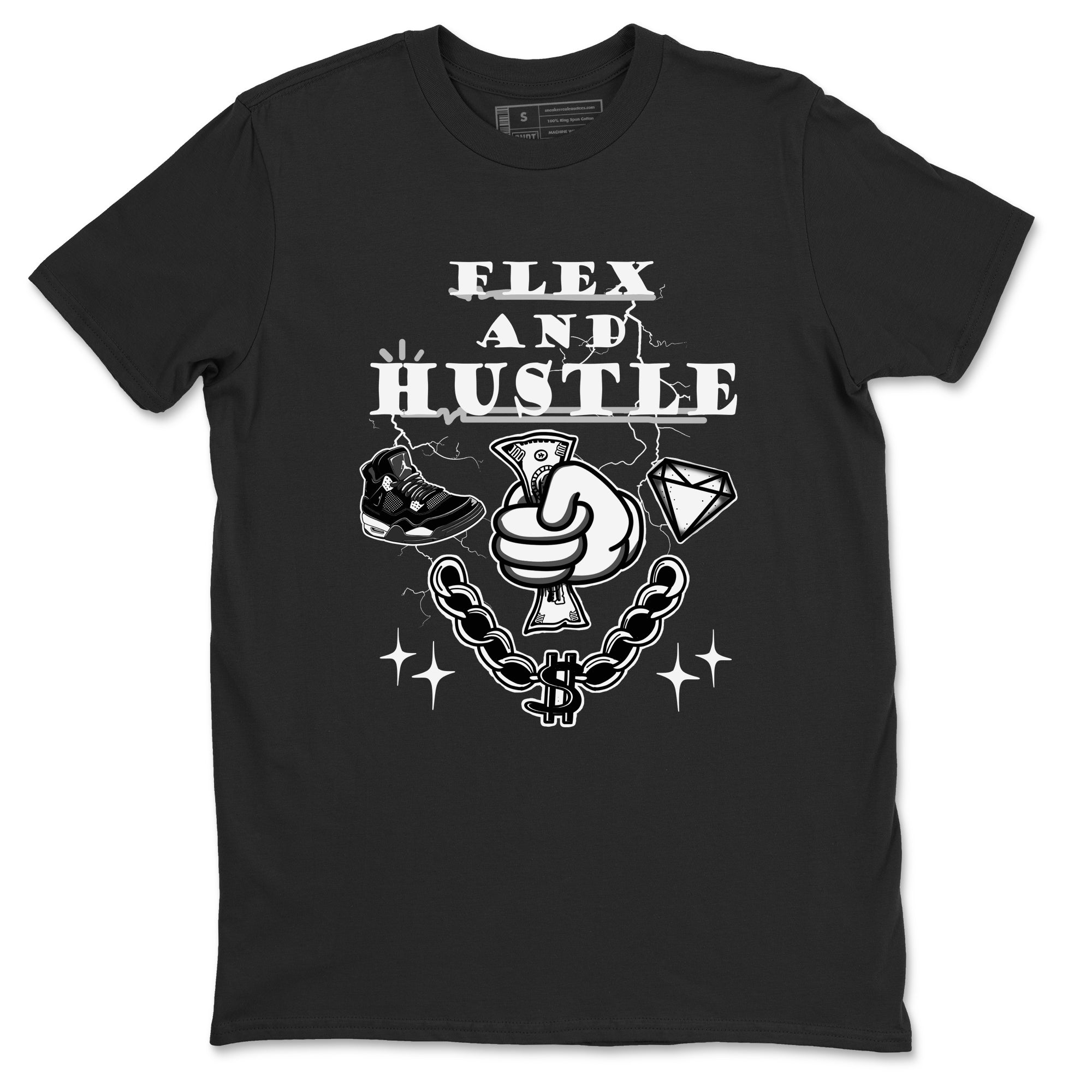 Flex And Hustle snkmatch Tees - Air Jordan 4 White Thunder